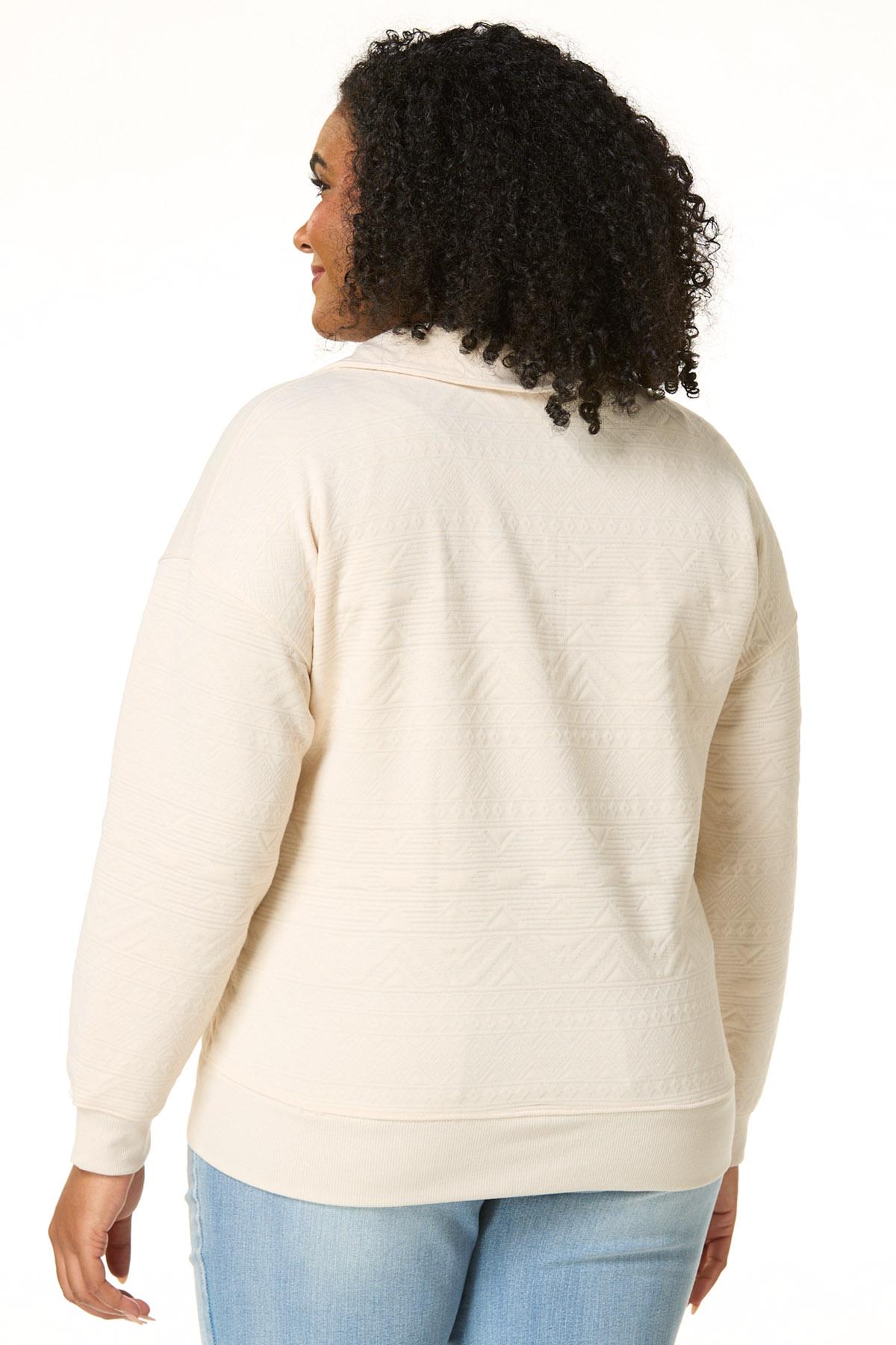 Cato Fashions | Cato Plus Size Textured Zip Neck Top