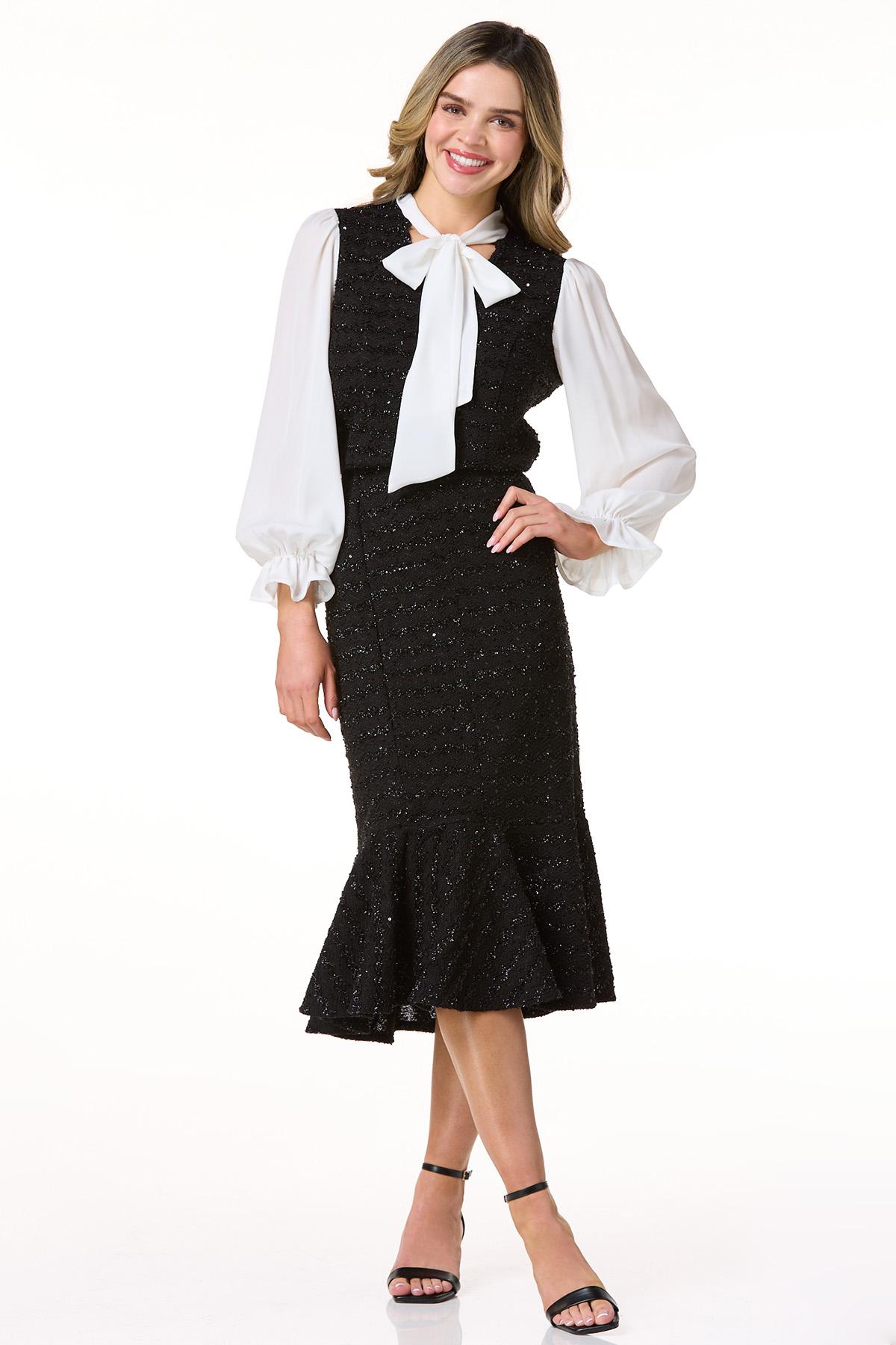 Cato Fashions | Cato Shimmer Tweed Flounced Skirt