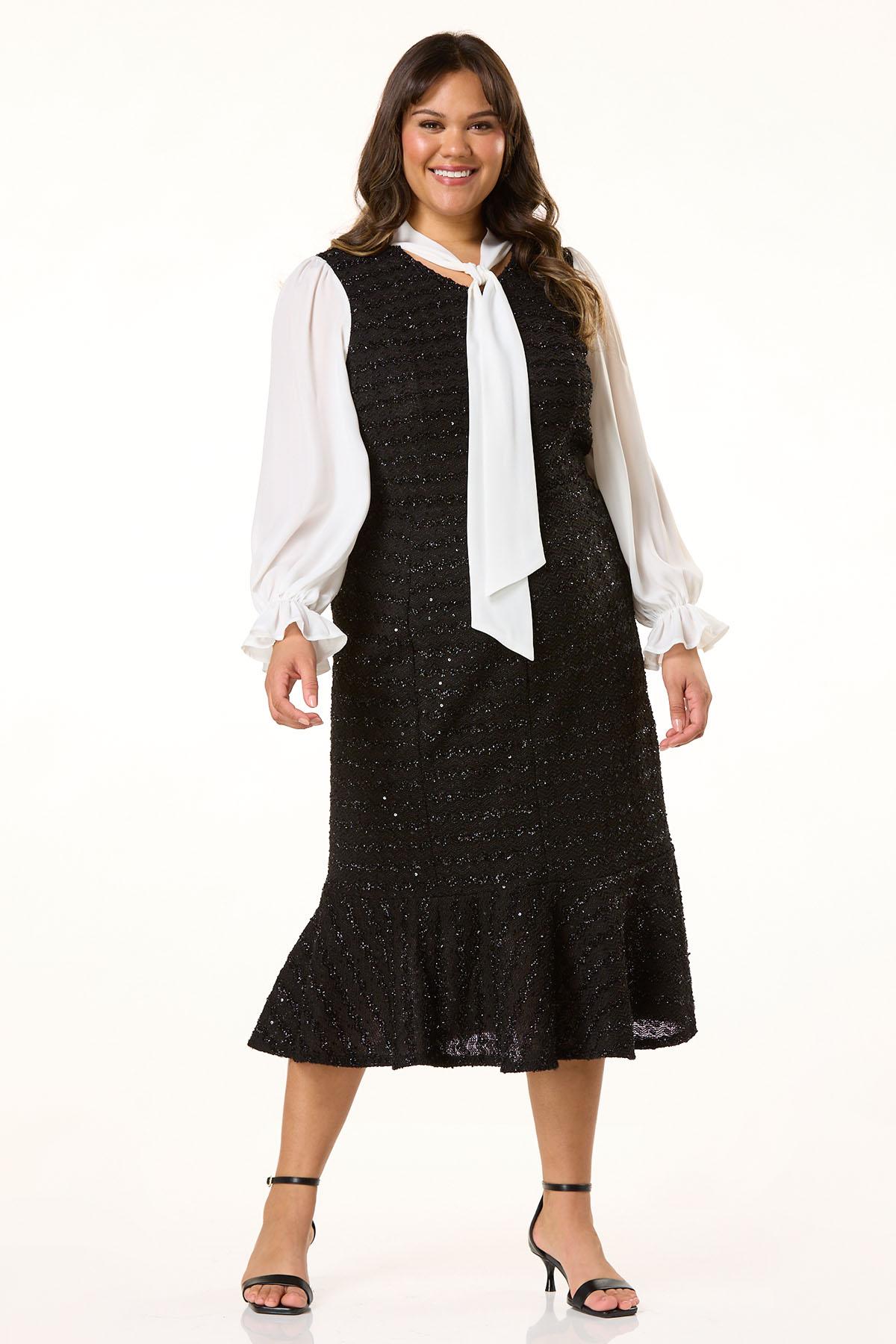 Cato Fashions | Cato Plus Size Shimmer Tweed Flounced Skirt