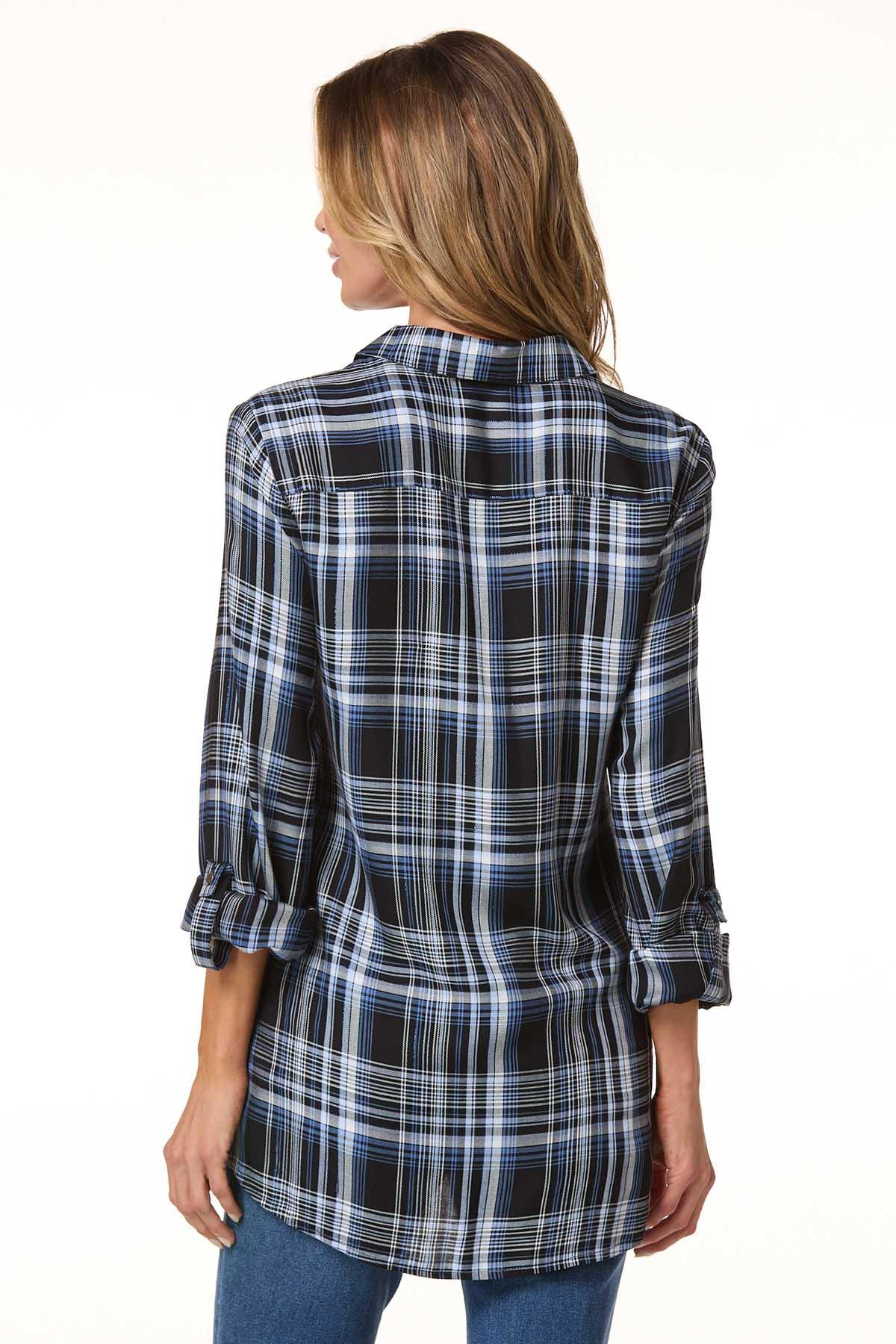 【新品】UNEUENNESS CHECK TUNIC TOP Cato Fashions | Cato Blue Check Tunic