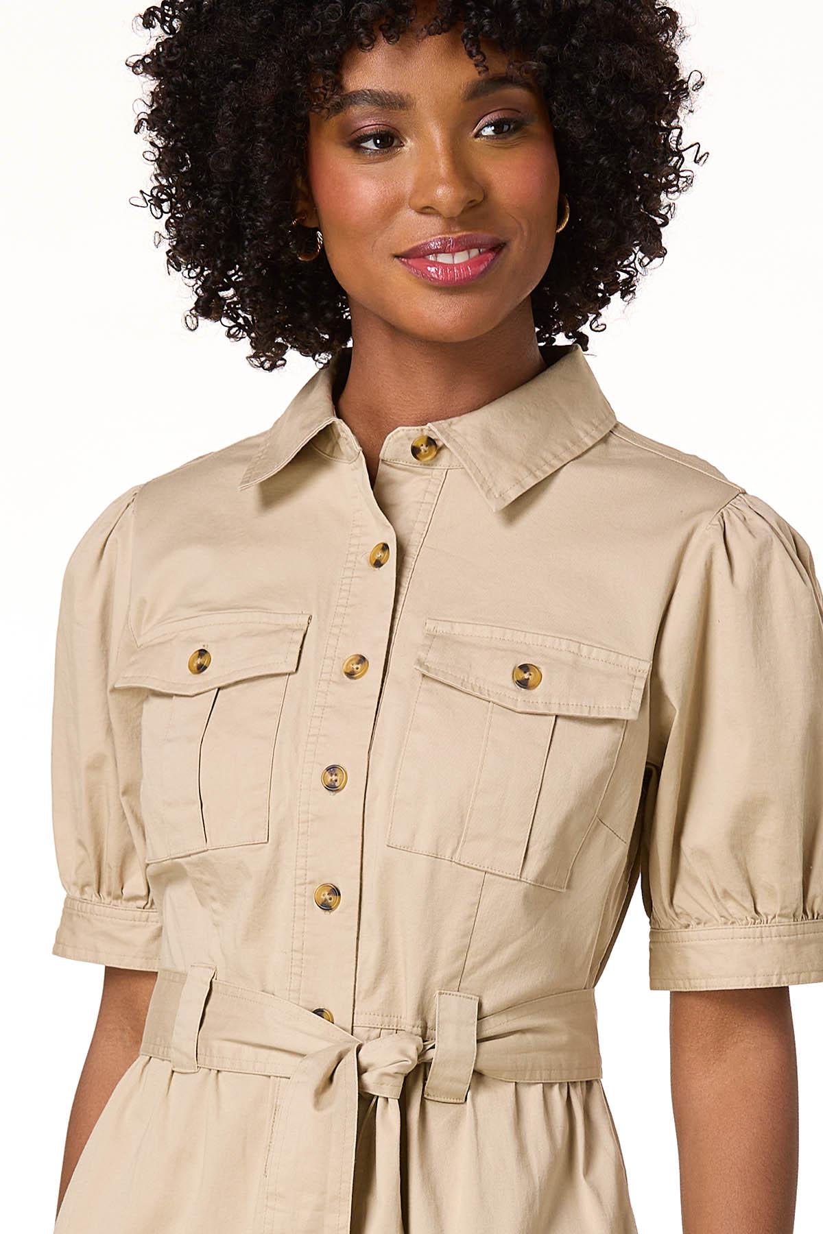 Cato Fashions | Cato Twill Tie Waist Shirt Dress