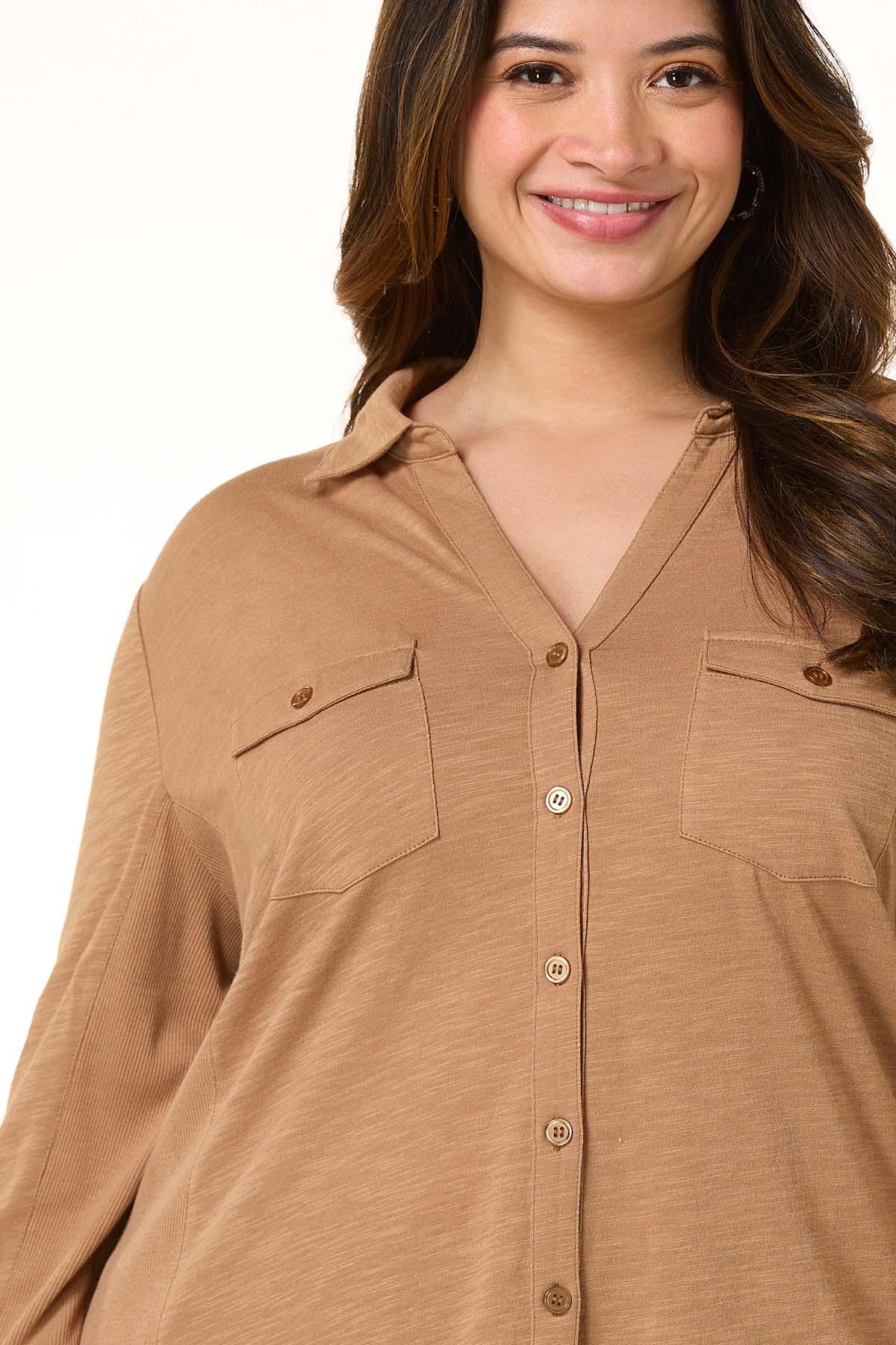 Cato Fashions | Cato Plus Size Ribbed Side Panel Shirt
