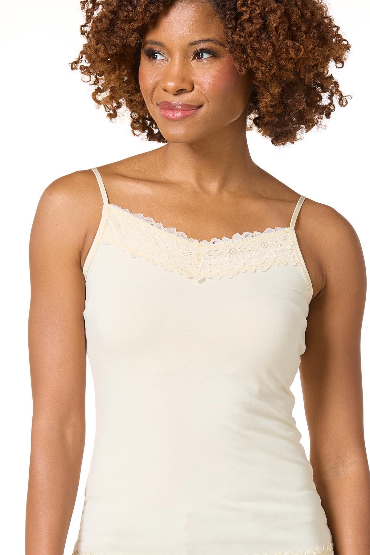 Cato Fashions | Cato Solid Lace Trim Cami