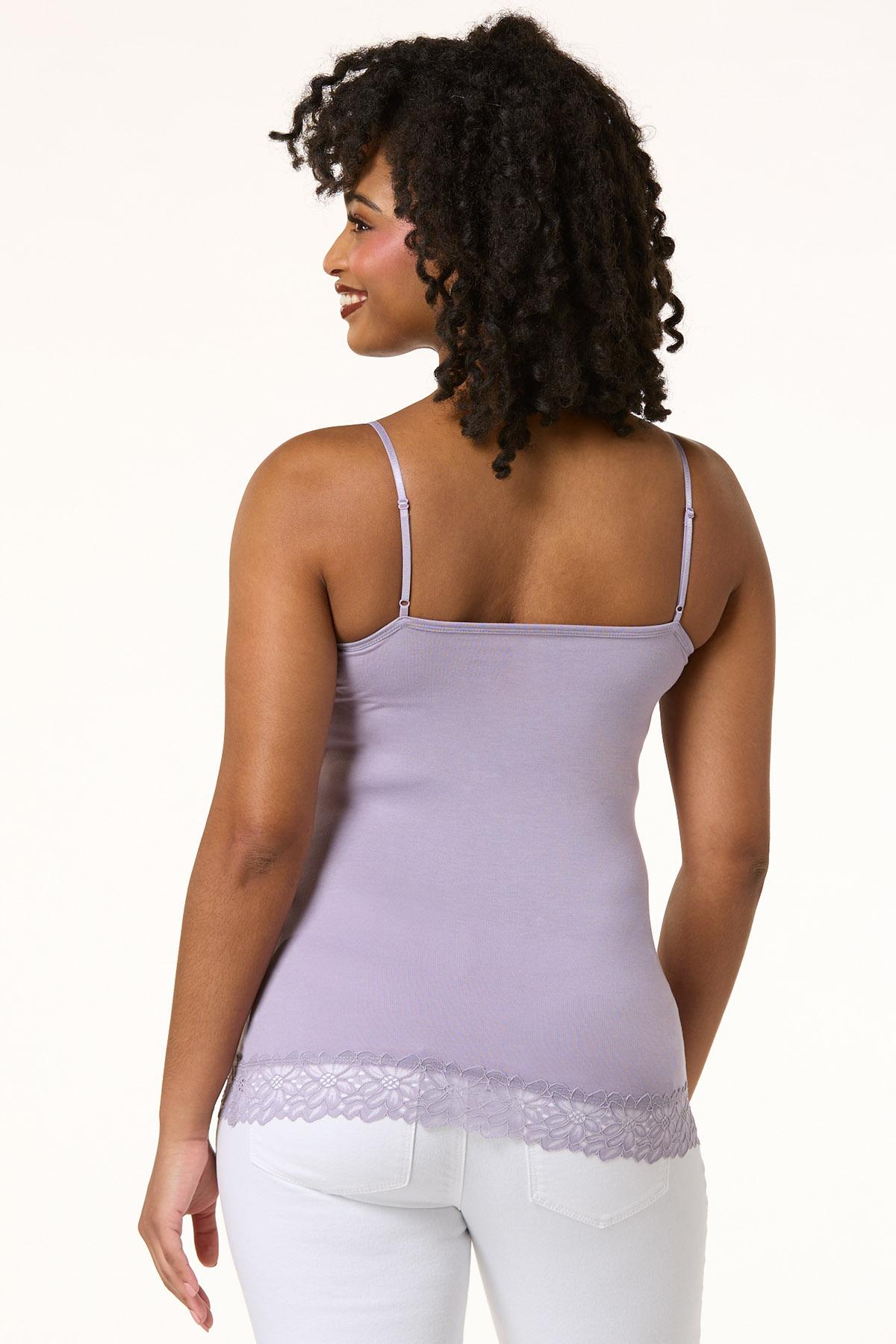 Cato Fashions | Cato Solid Lace Trim Cami