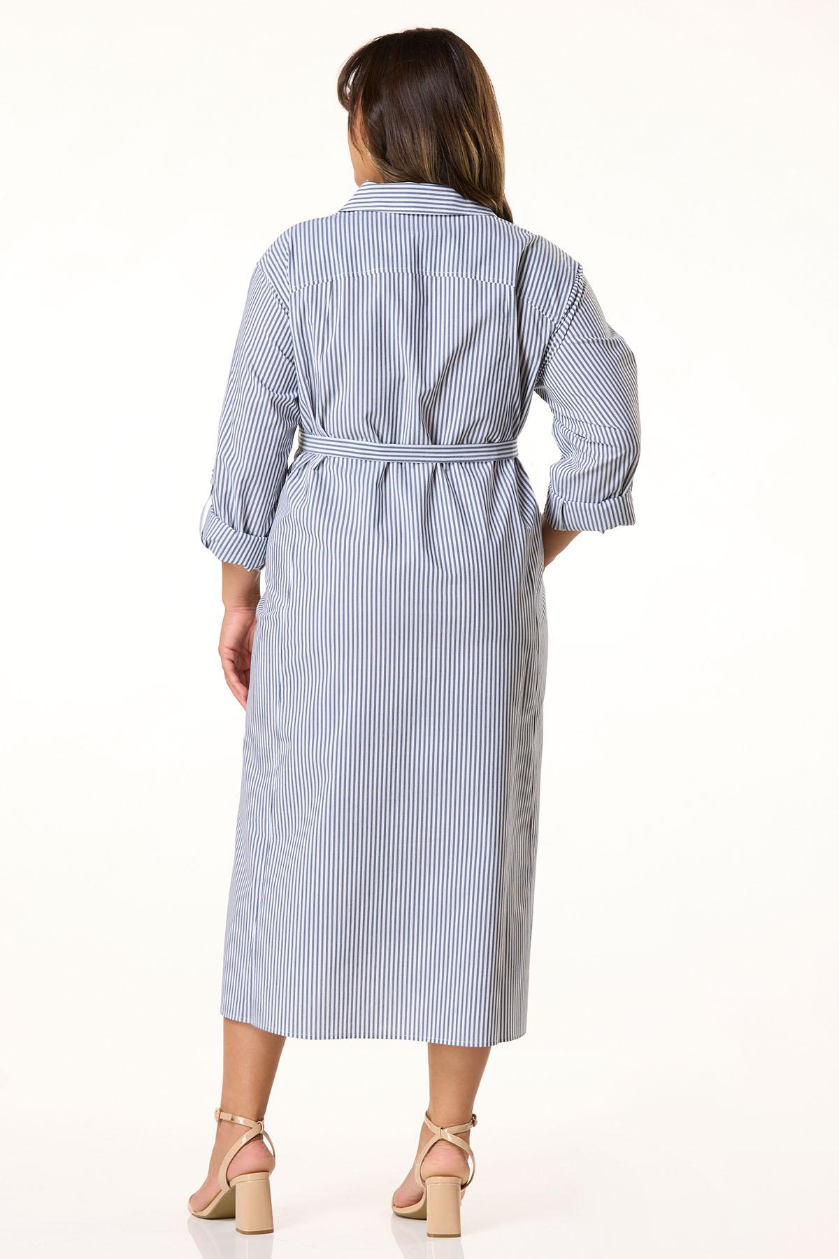 Cato Fashions | Cato Plus Size Classic Stripe Poplin Shirt Dress