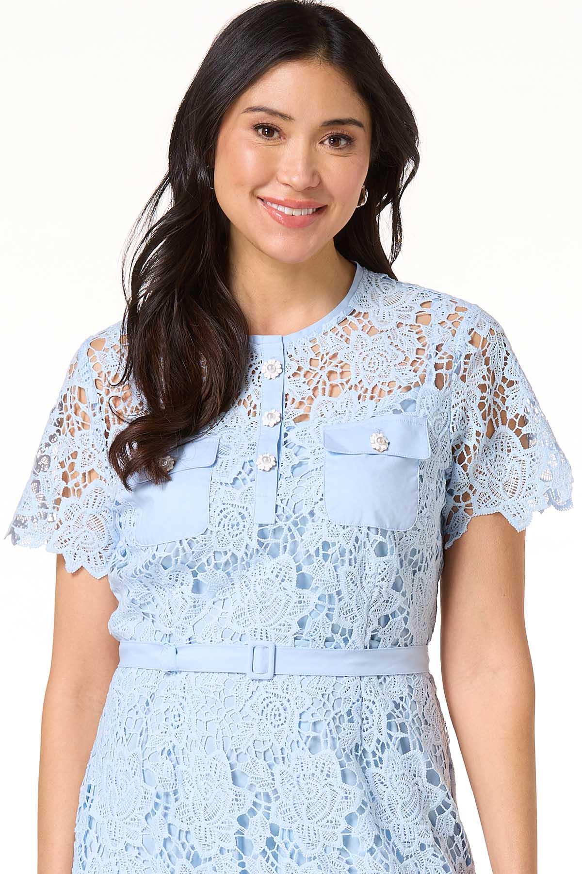 Cato Fashions | Cato Lace Pearl Button Dress