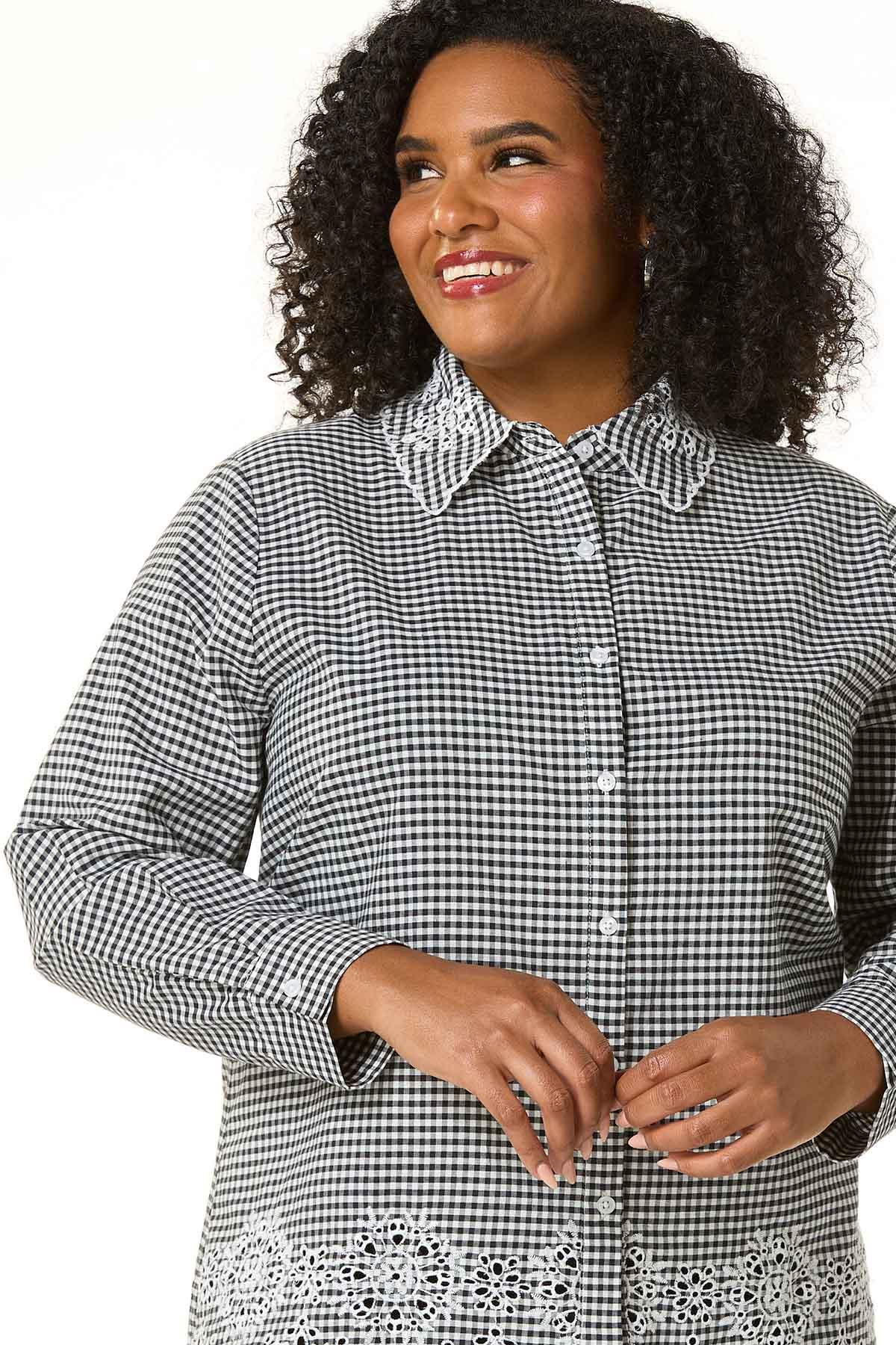 Cato Fashions | Cato Plus Size Embroidered Gingham Shirt