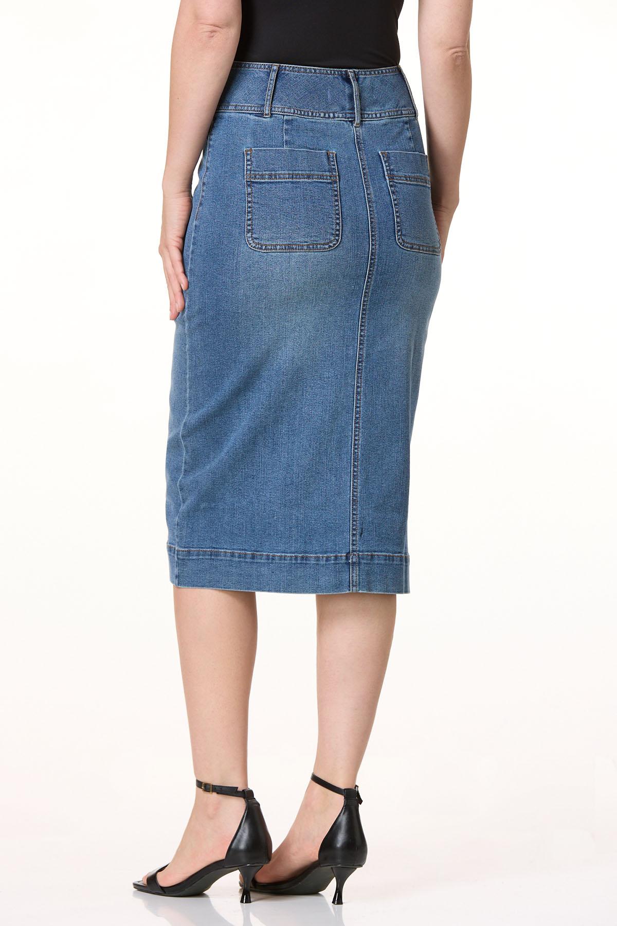 Lauren Ralph Lauren Stretch Denim Belted A-Line Skirt Dillard's