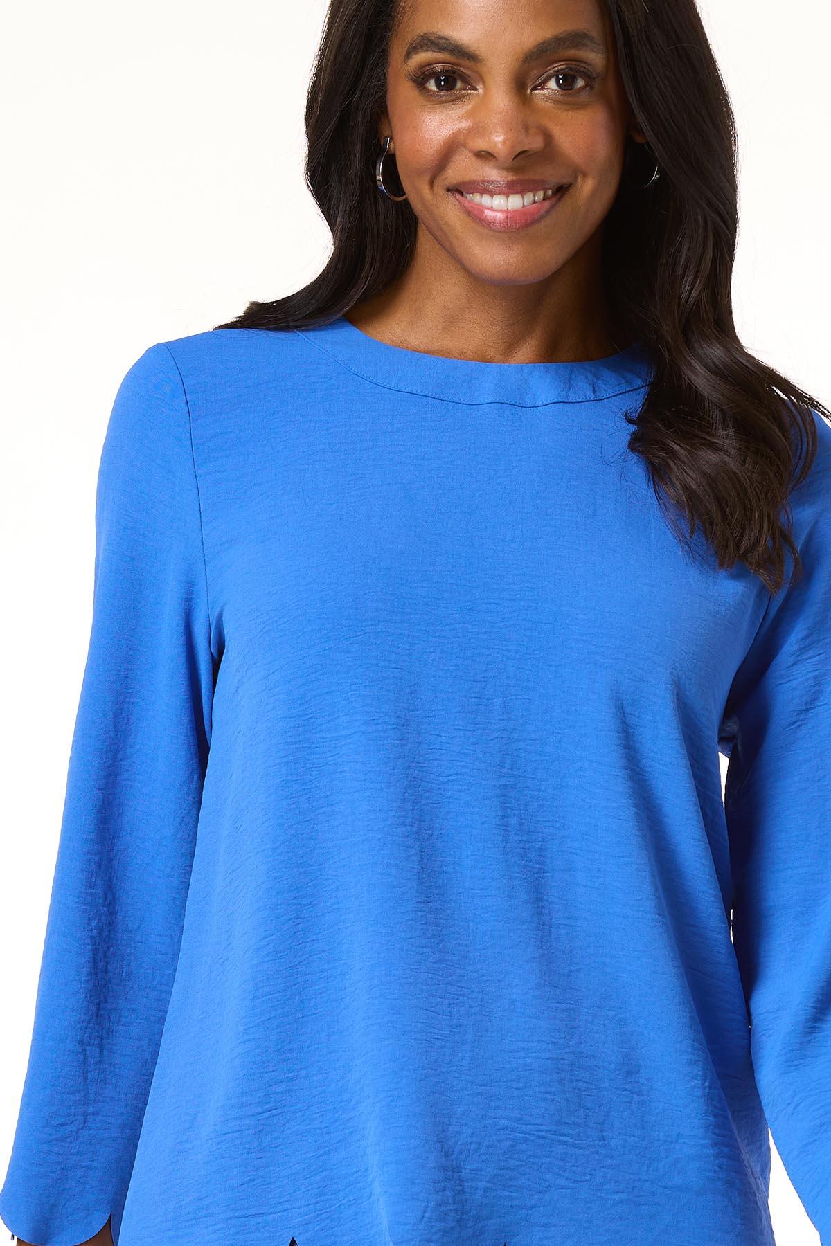 Cato Fashions | Cato Flowy Scalloped Trim Top