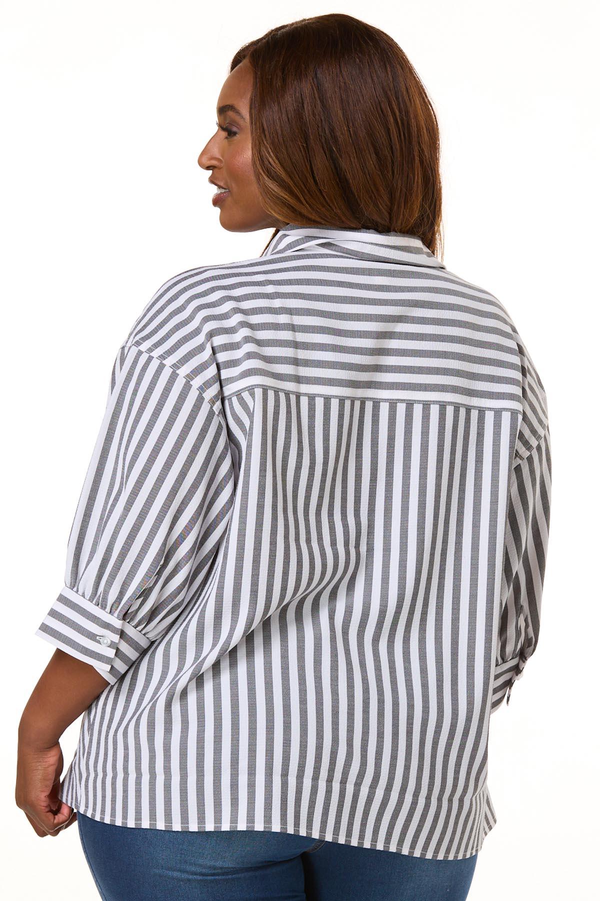 Cato Fashions | Cato Crepe Stripe Button Down Shirt
