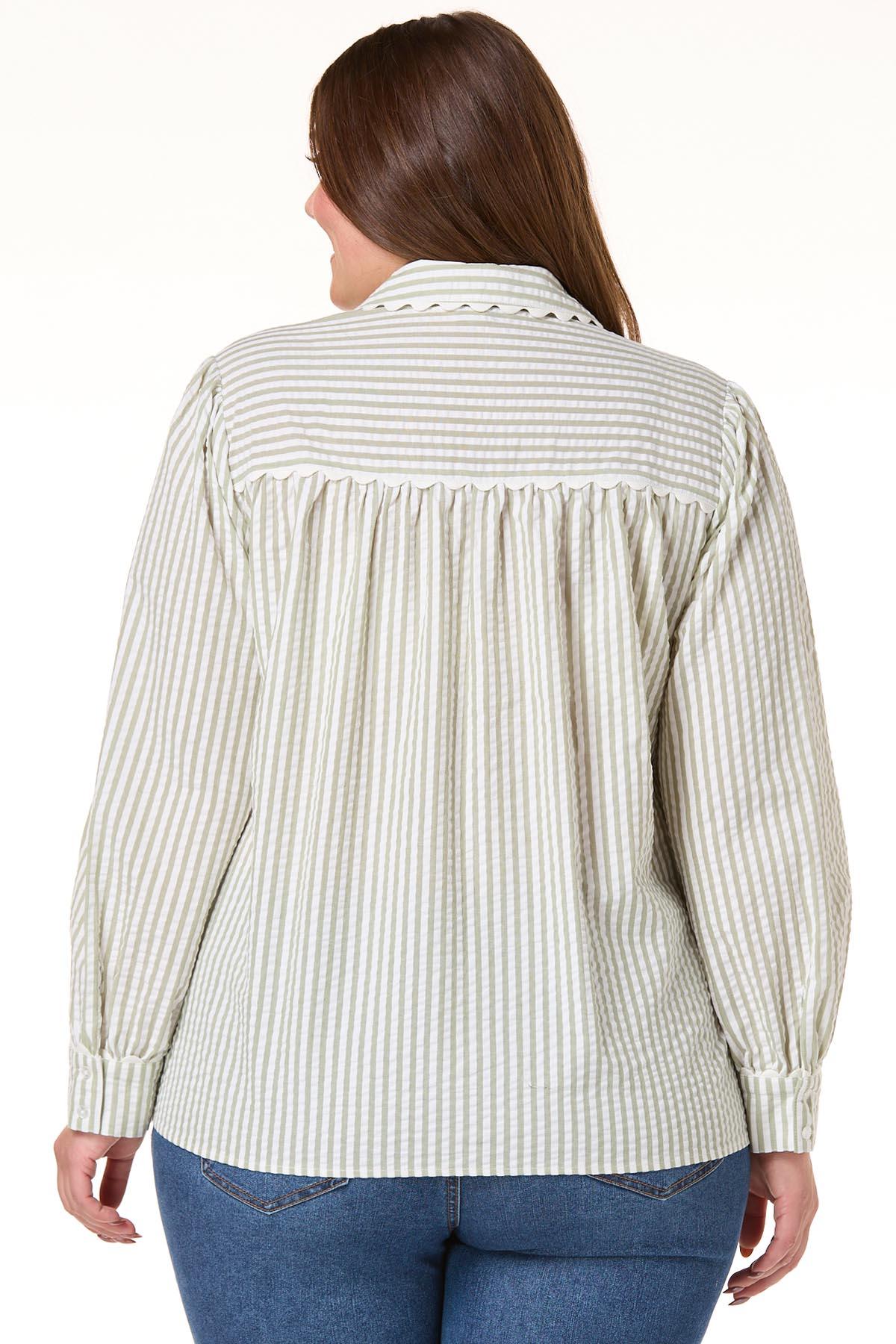 Cato Fashions | Cato Plus Size Stripe Ric Rac Trim Shirt display picture 3