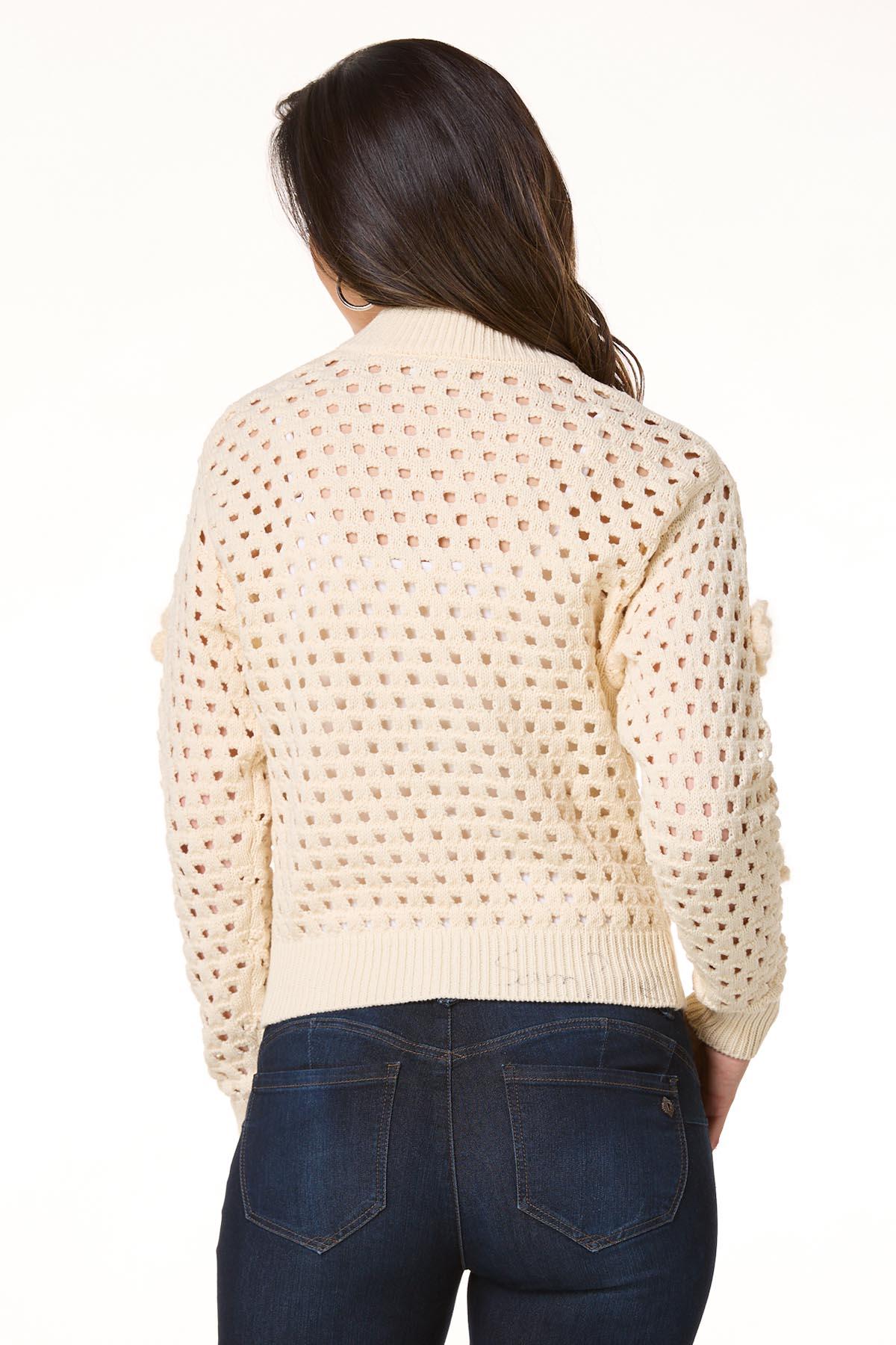 Cato Fashions | Cato 3d Floral Zip Front Sweater