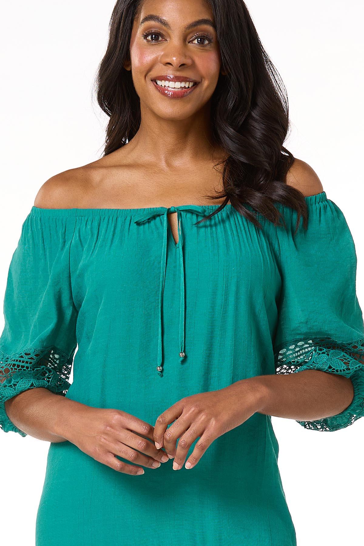 Cato Fashions | Cato Crochet Trim Convertible Sleeve Dress