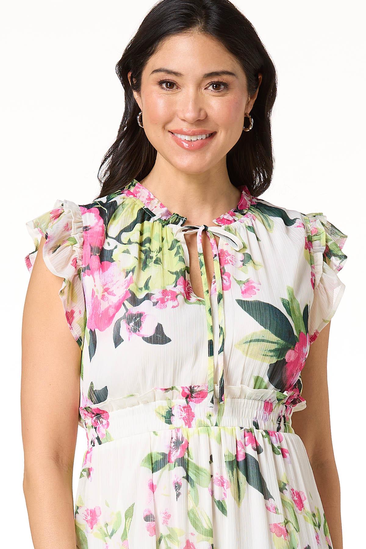 petite floral dress Blue Petite Floral Smocked Dress