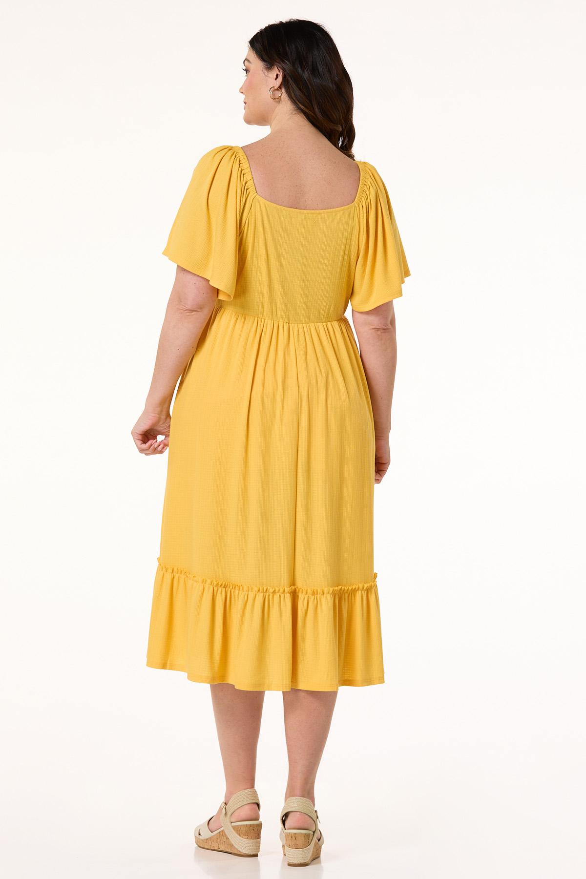 Cato Fashions | Cato Plus Size Gold Smocked Knit Dress