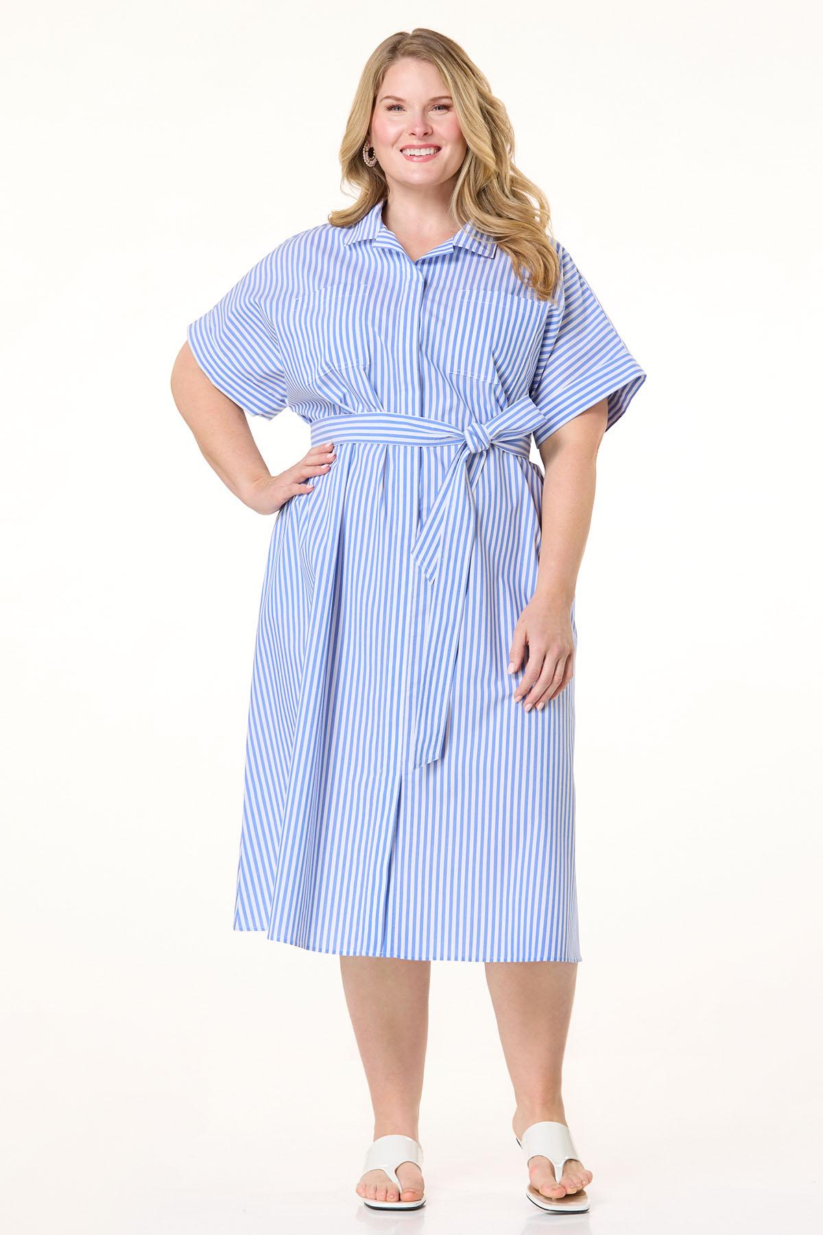 Cato Fashions | Cato Plus Size Classic Stripe Shirt Dress