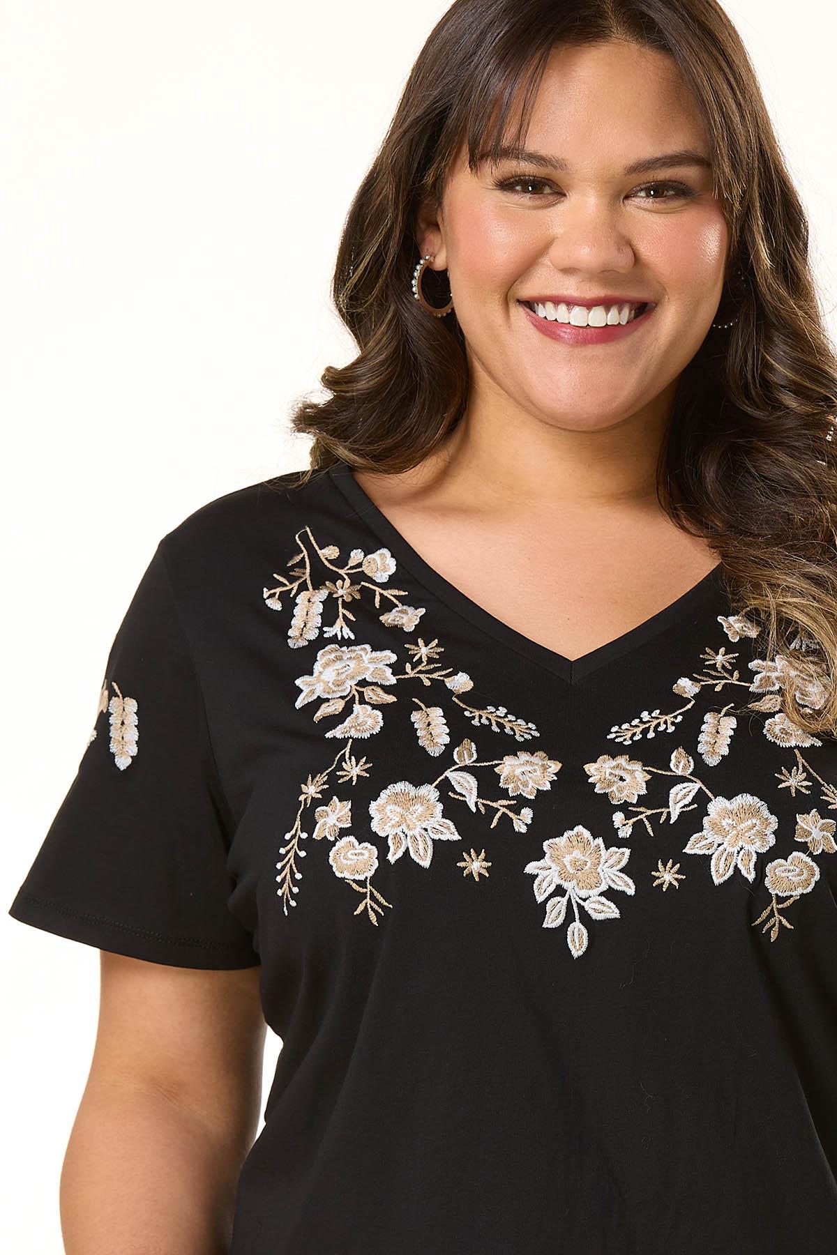 Cato Fashions | Cato Plus Size Embroidered V-Neck Top