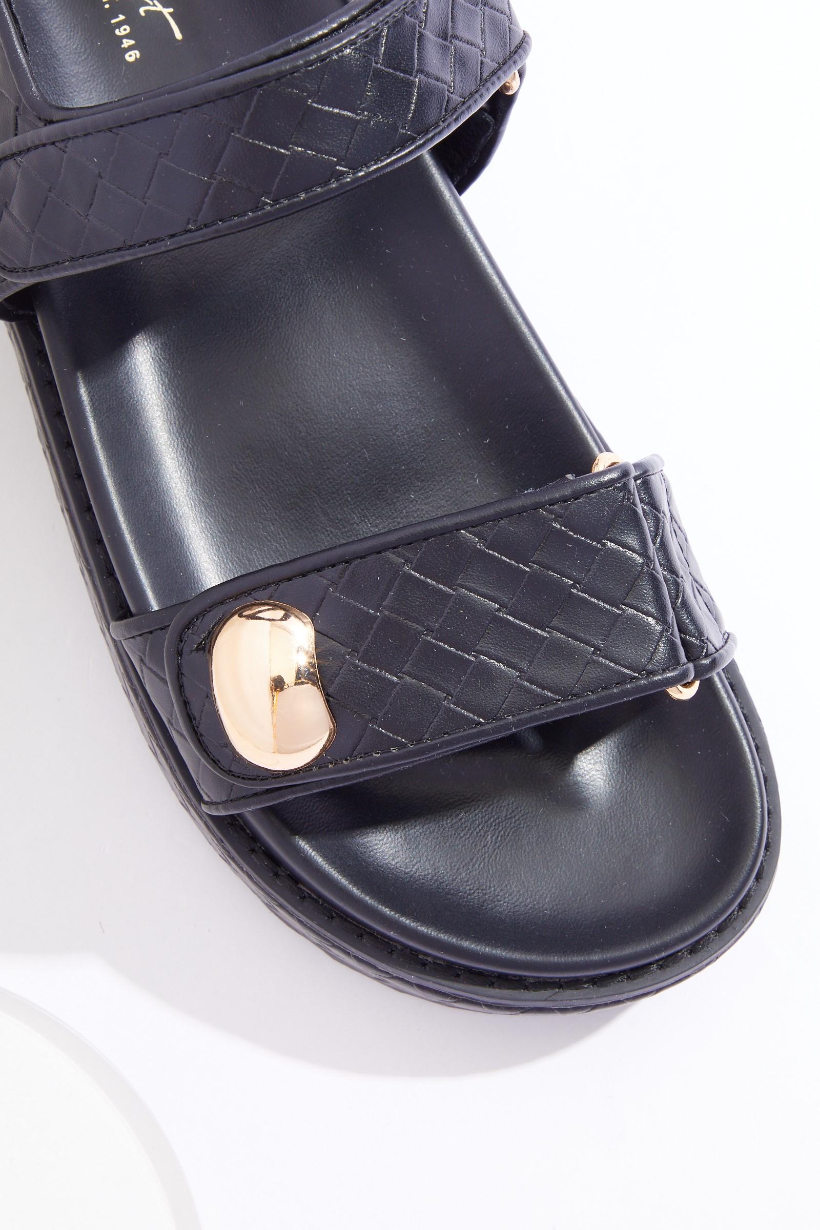 Cato Fashions | Cato Woven Velcro Platform Sandals