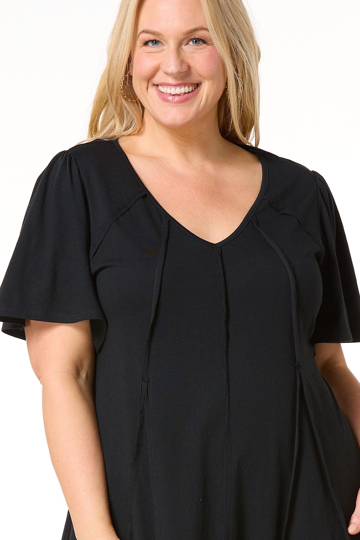 black shirt dress plus size Final Sale Plus Size Rhinestone Embellished Mini Shirt Dress in Black main image 1