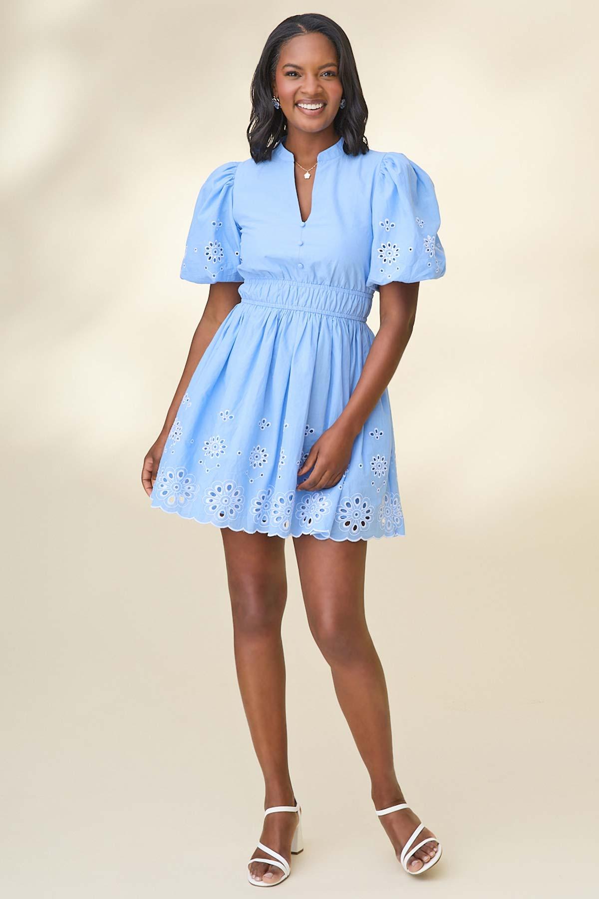 Cato Fashions | Cato Embroidered Puff Sleeve Dress