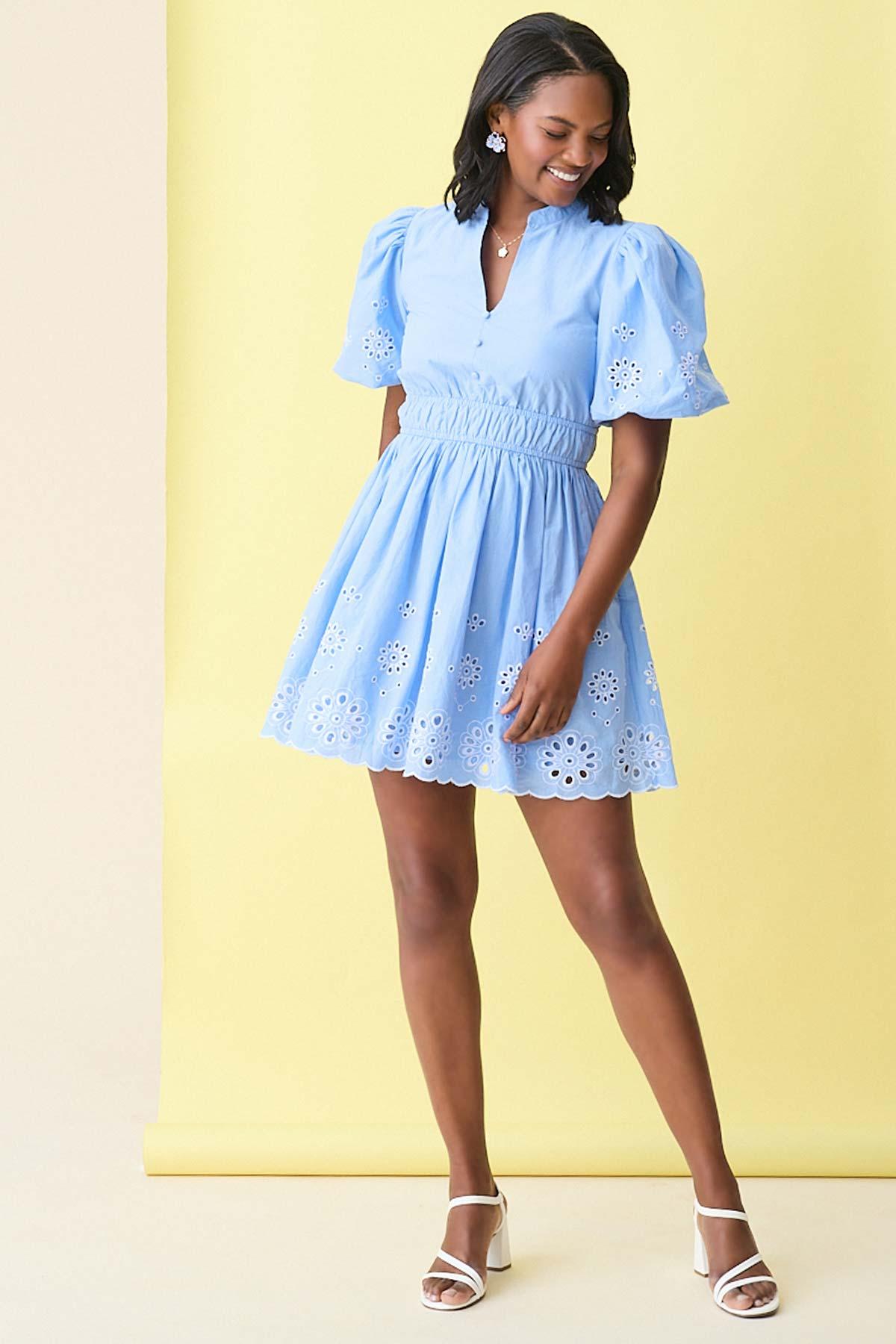 LE’RURE Puffsleeve embroidery dress Cato Fashions | Cato Embroidered Puff Sleeve Dress