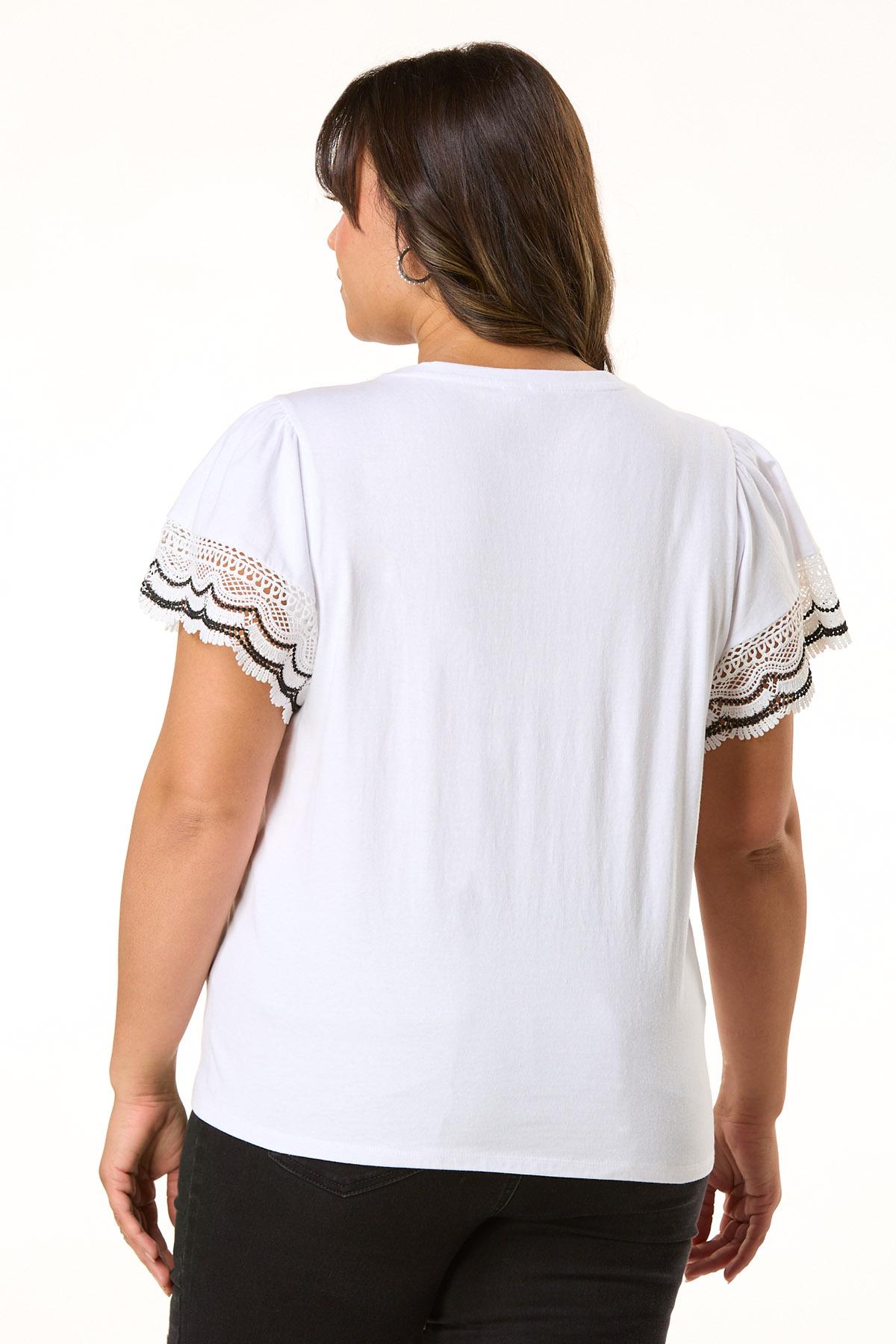 Cato Fashions | Cato Plus Size Contrast Ruffle Sleeve Top