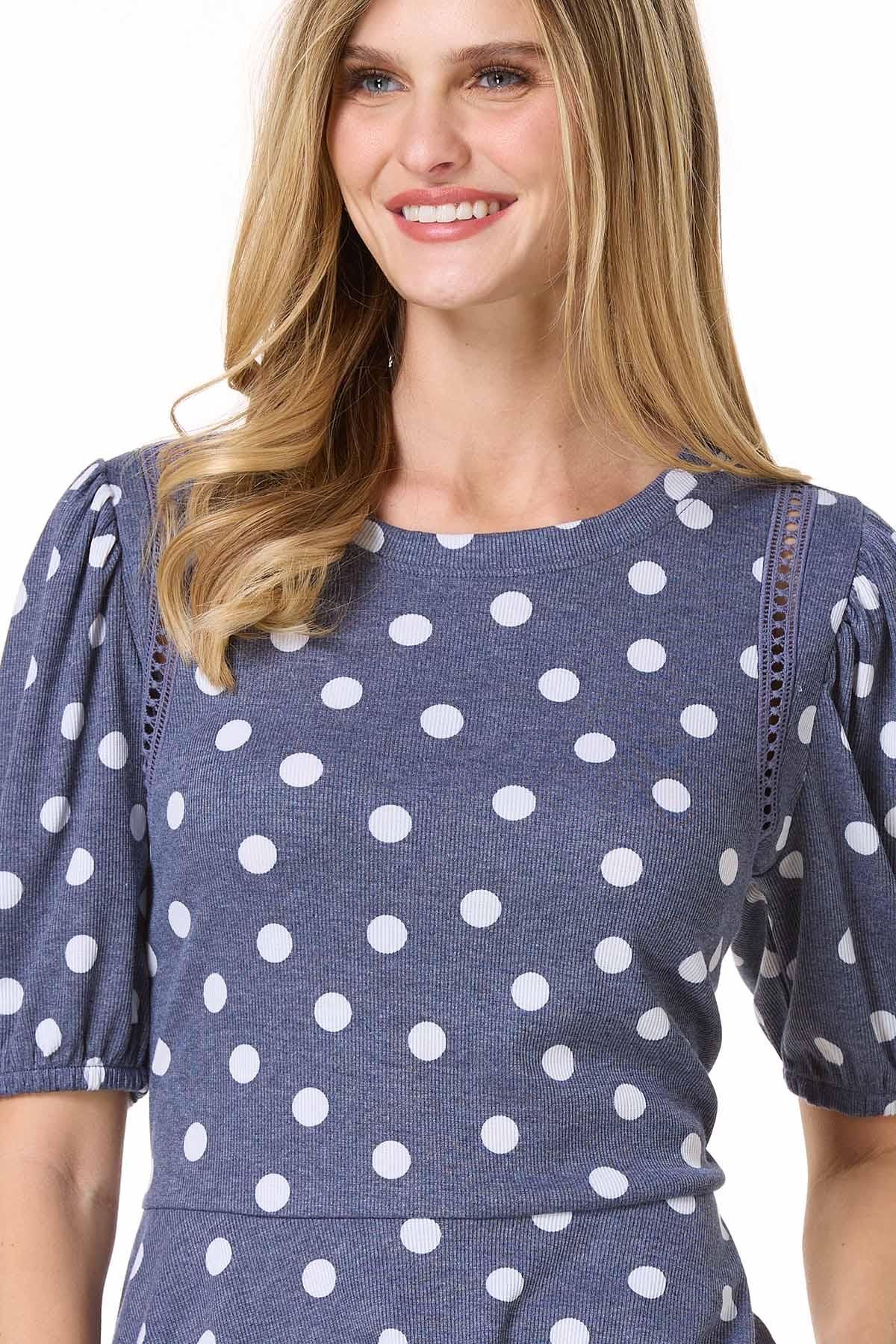 Cato Fashions | Cato Polka Dot Peplum Knit Top