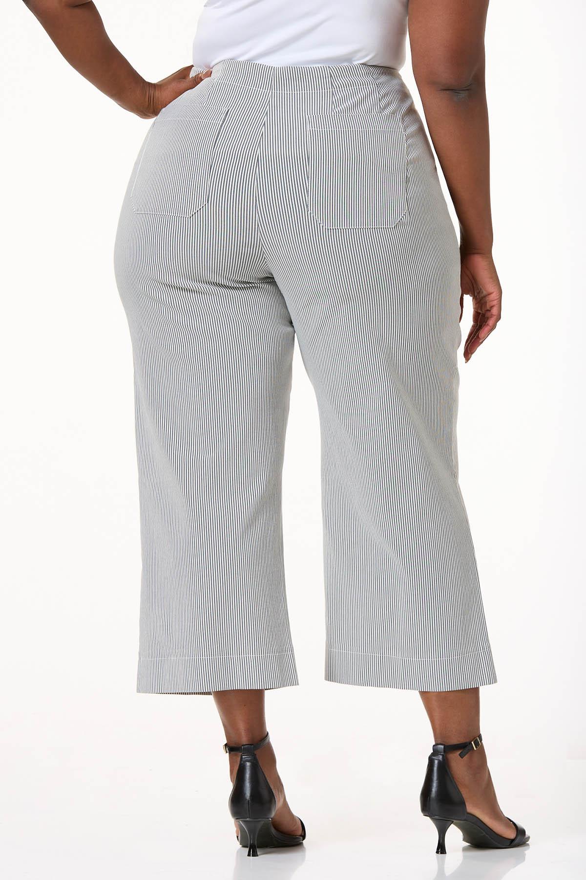 Cato Fashions | Cato Plus Size Cropped Seersucker Pants