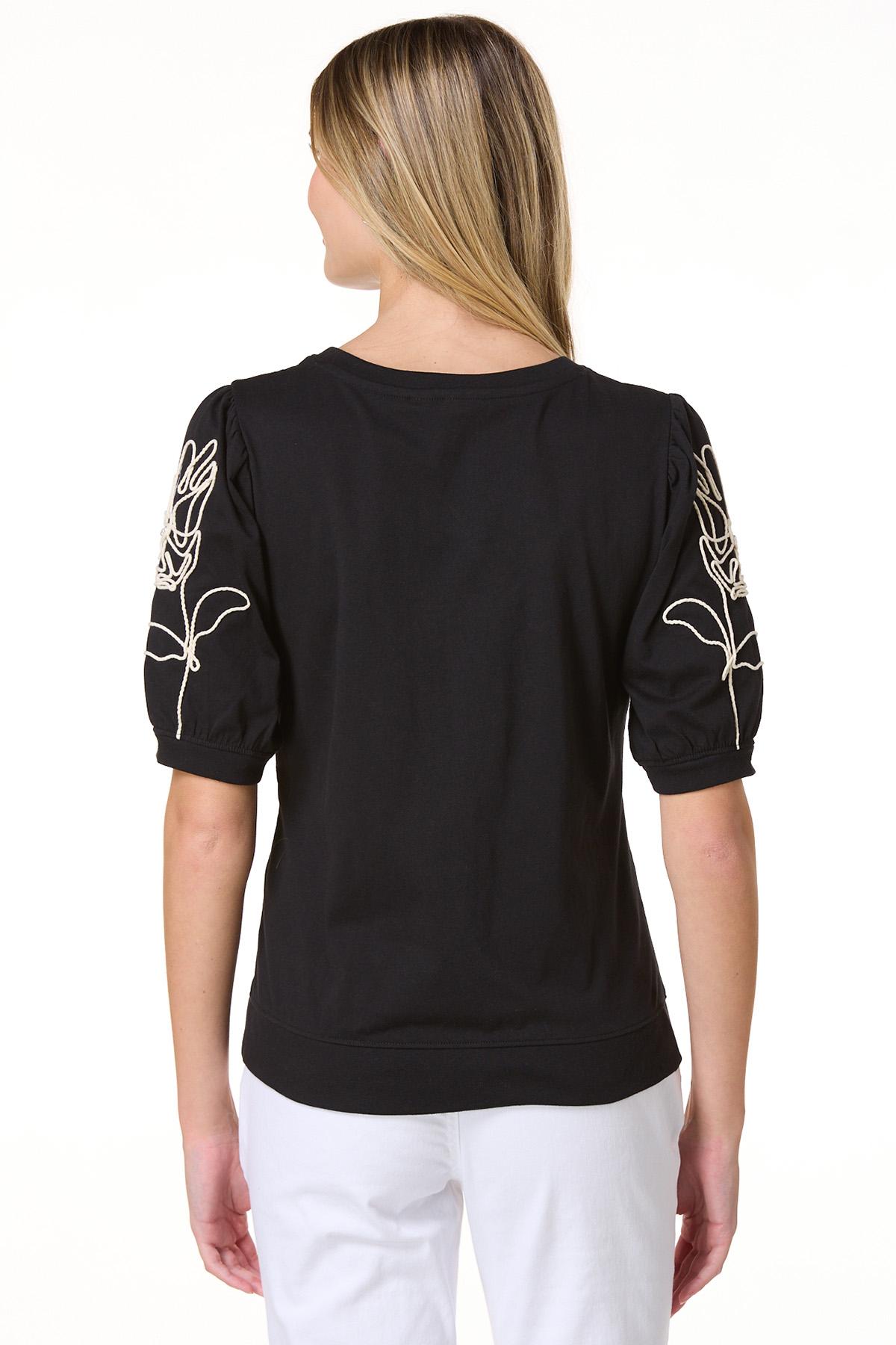 Cato Fashions | Cato Black White Floral Soutache Top