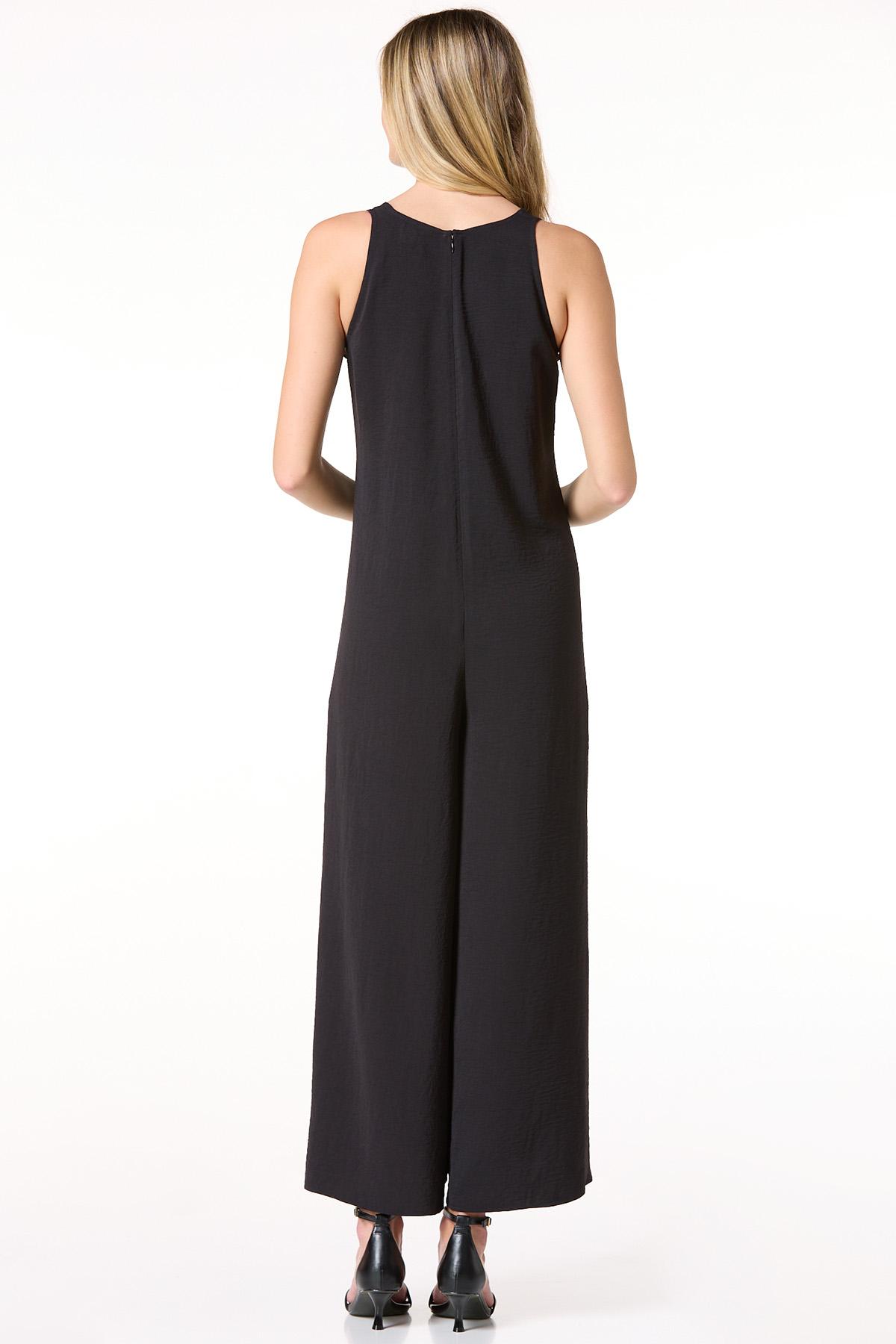 flowy tropical dress Black Floral Strapless Wide Leg Jumpsuit - All Jumpsuits