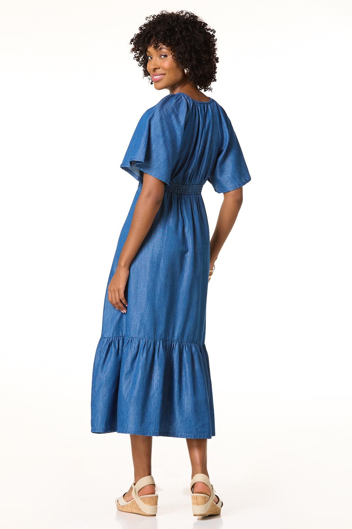 Chambray Maxi Dress - BLUE Chambray Maxi Dress - BLUE