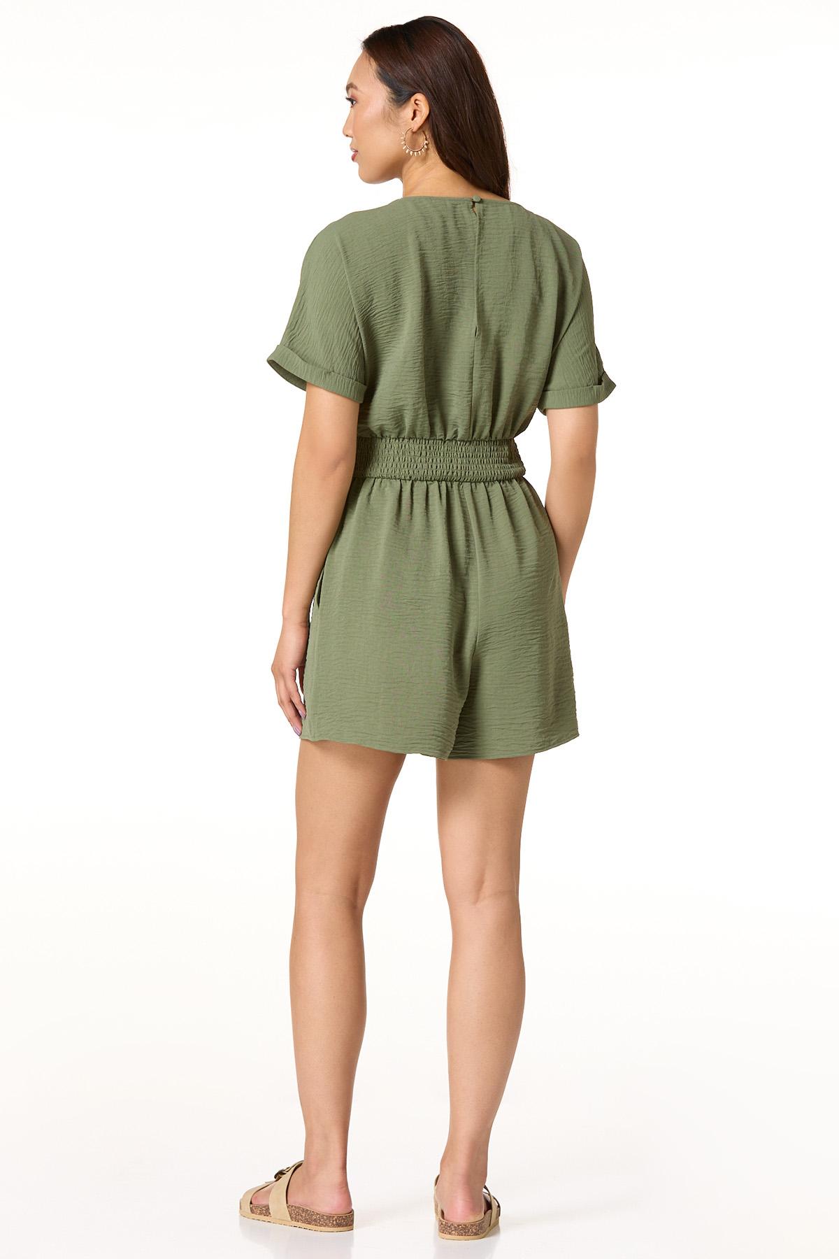 Green Flowy Romper - Green
