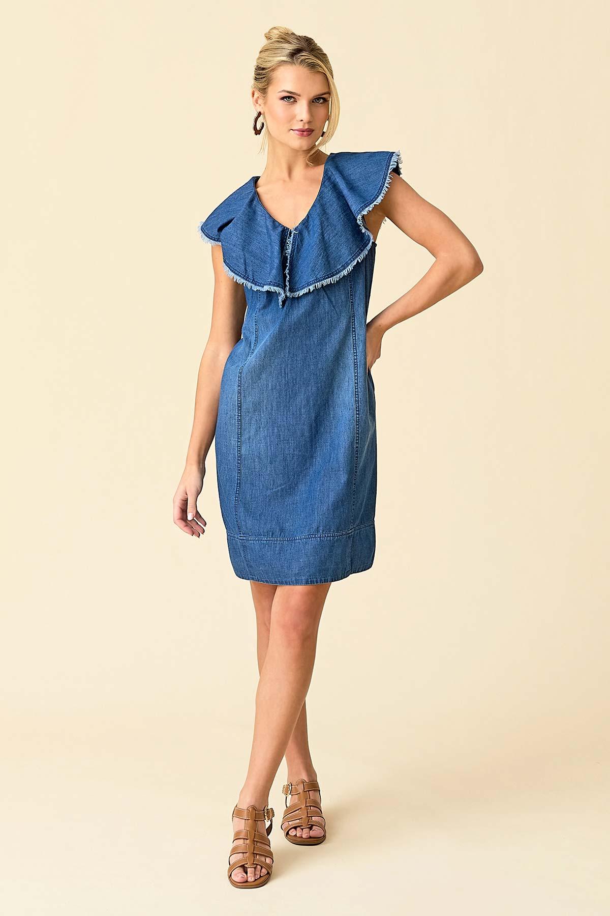 white christmas dresses Chambray Dress main image 1