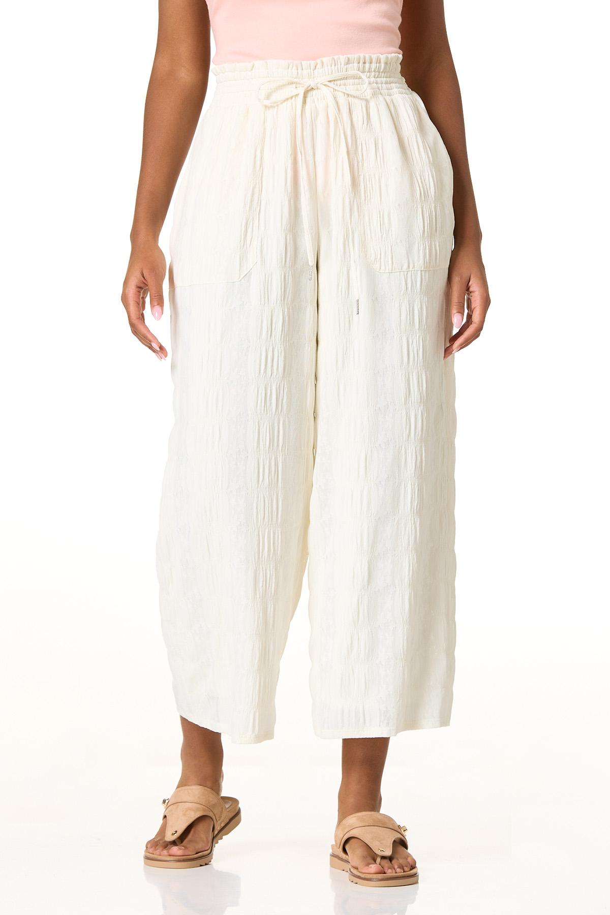 Cato Fashions | Cato Cropped Drawstring Textured Pants