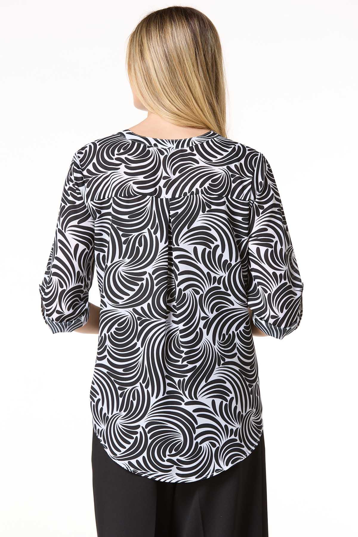 トップス c... Cato Fashions | Cato Abstract Zip Front Top