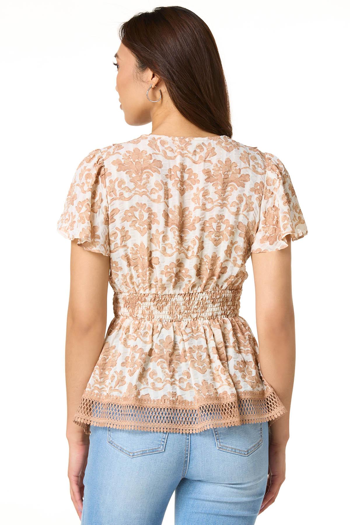 Cato Fashions | Cato Floral Lace Peplum Top