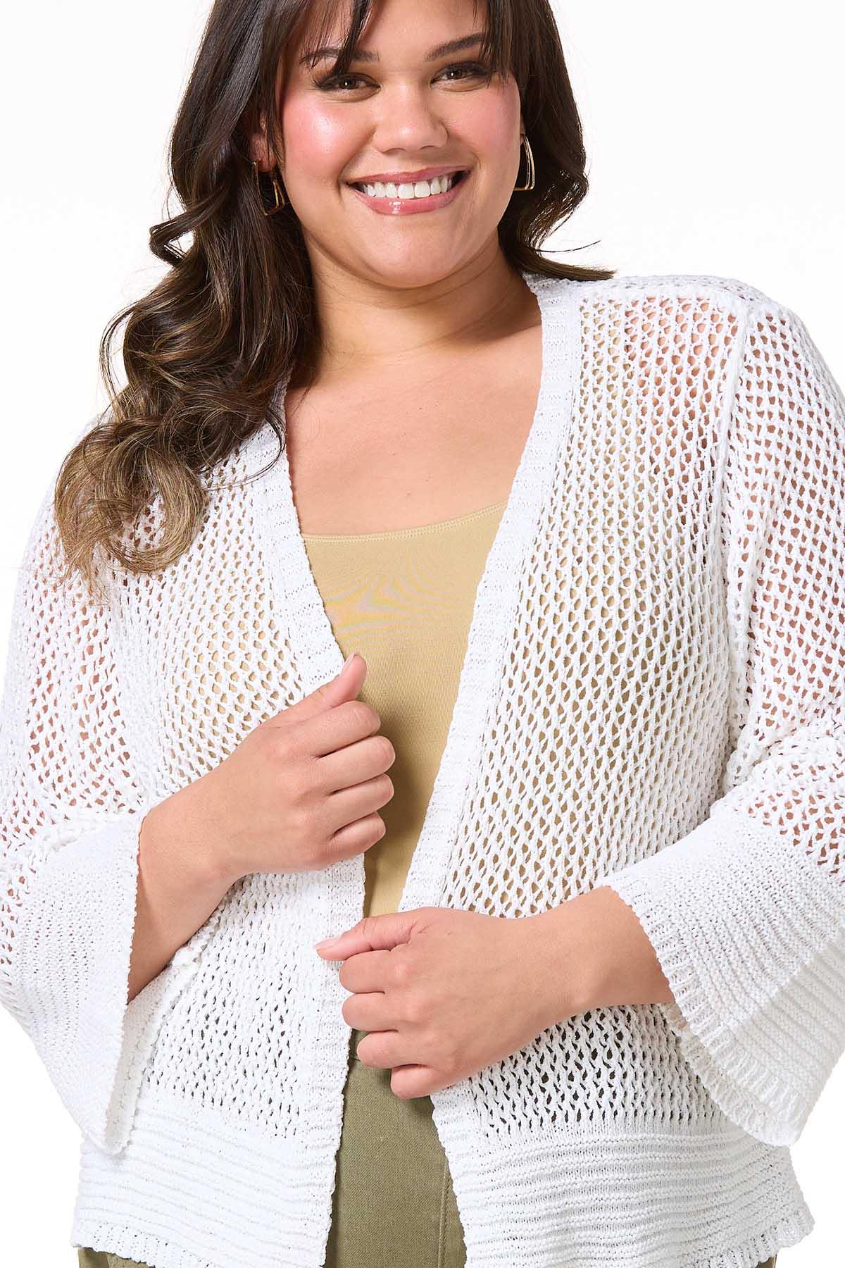 Cato Fashions | Cato Plus Size Open Stitch Cardigan Kimono