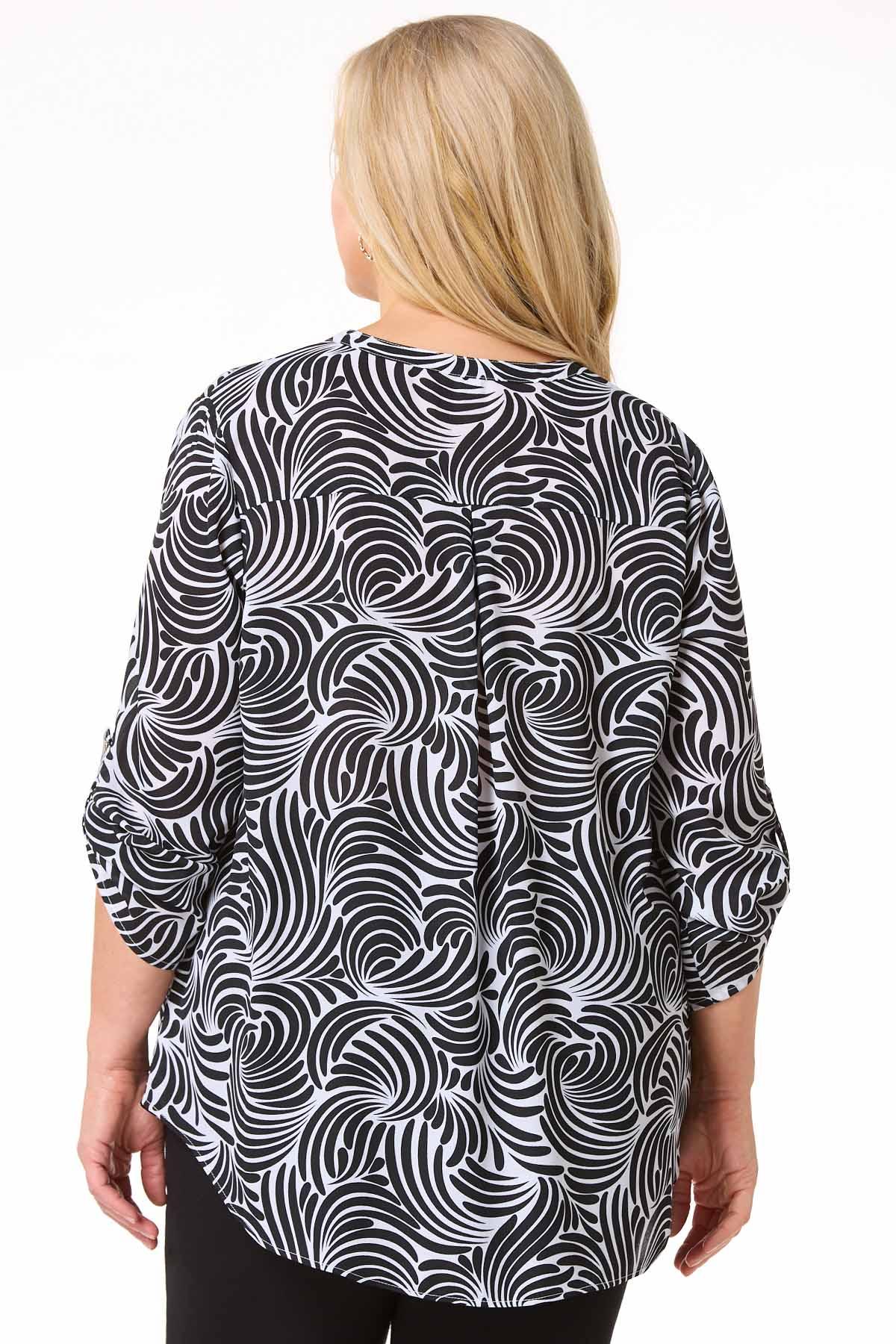 トップス Recommended Designer ennoy everyone XL Cato Fashions | Cato Plus Size Abstract Zip Front Top