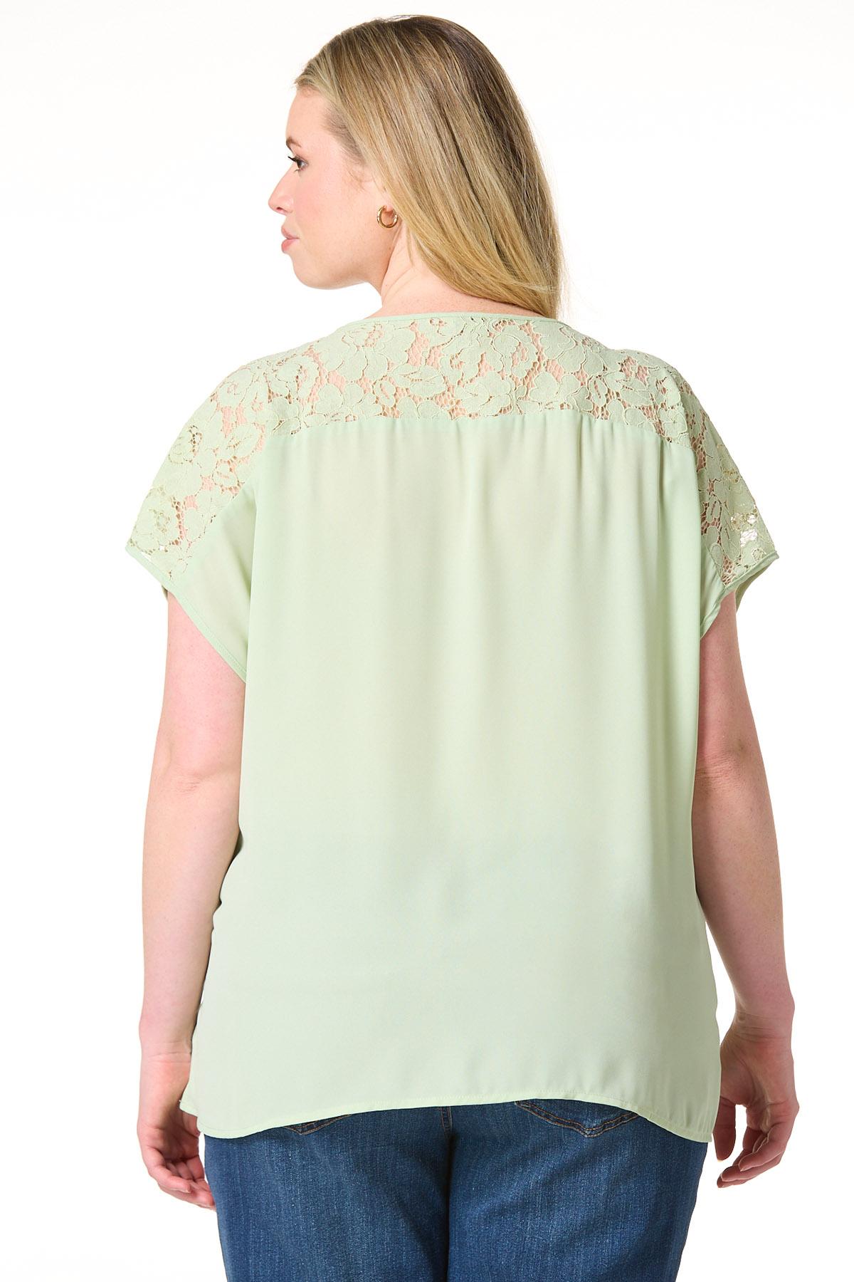 Cato Fashions | Cato Plus Size Lace Trim Dolman Sleeve Top