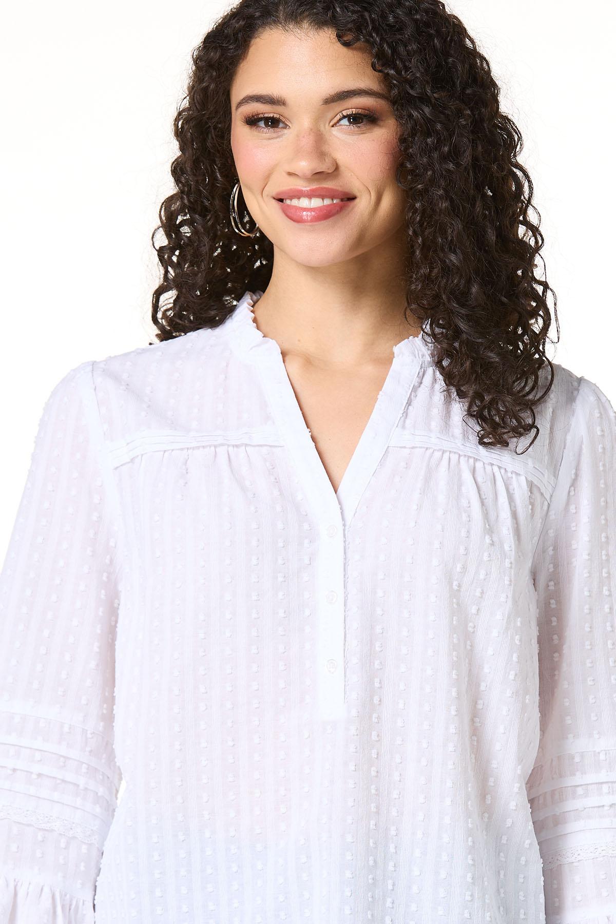 Cato Fashions | Cato Solid Textured Flutter Sleeve Top