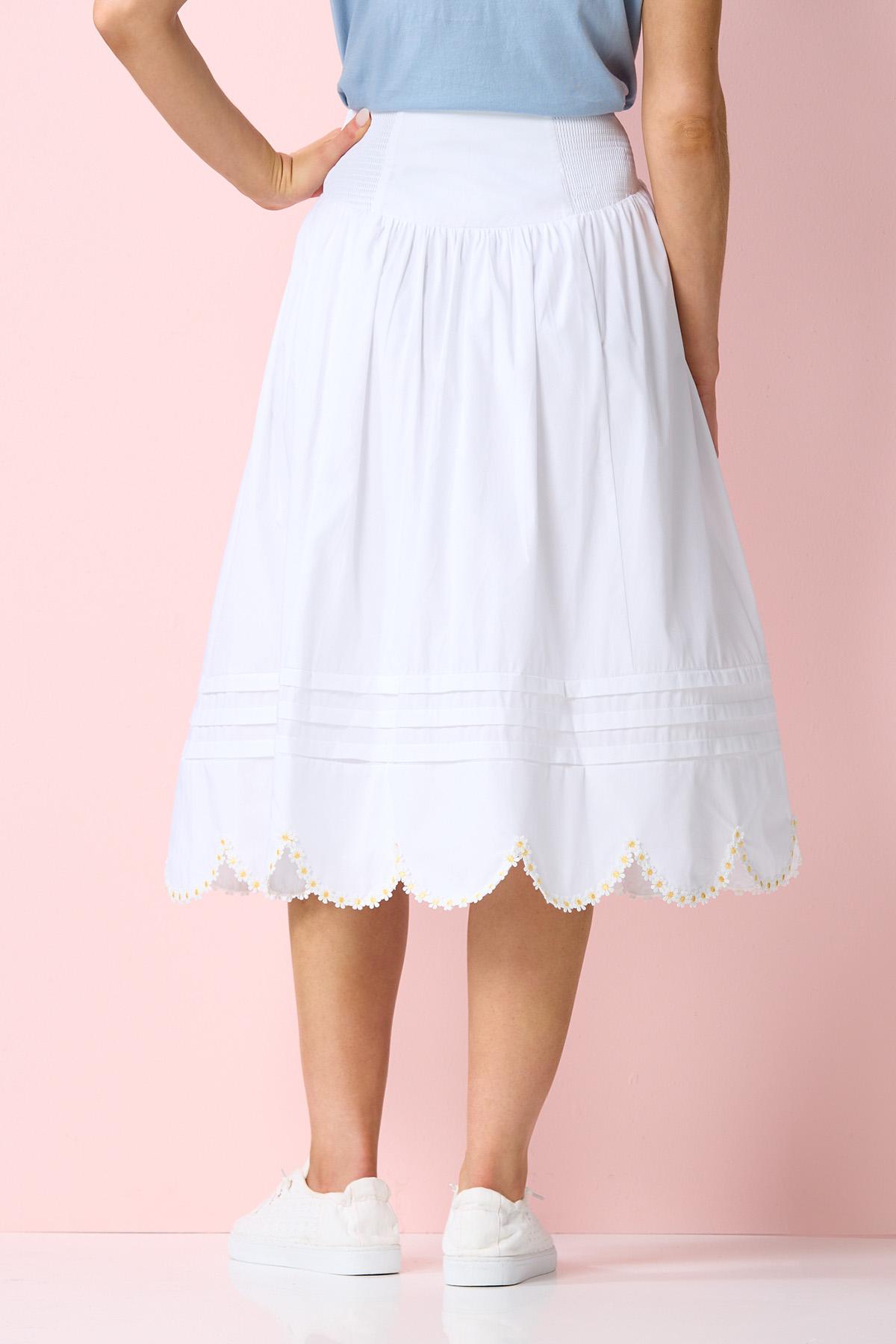 Cato Fashions | Cato Scalloped Daisy Trim Skirt