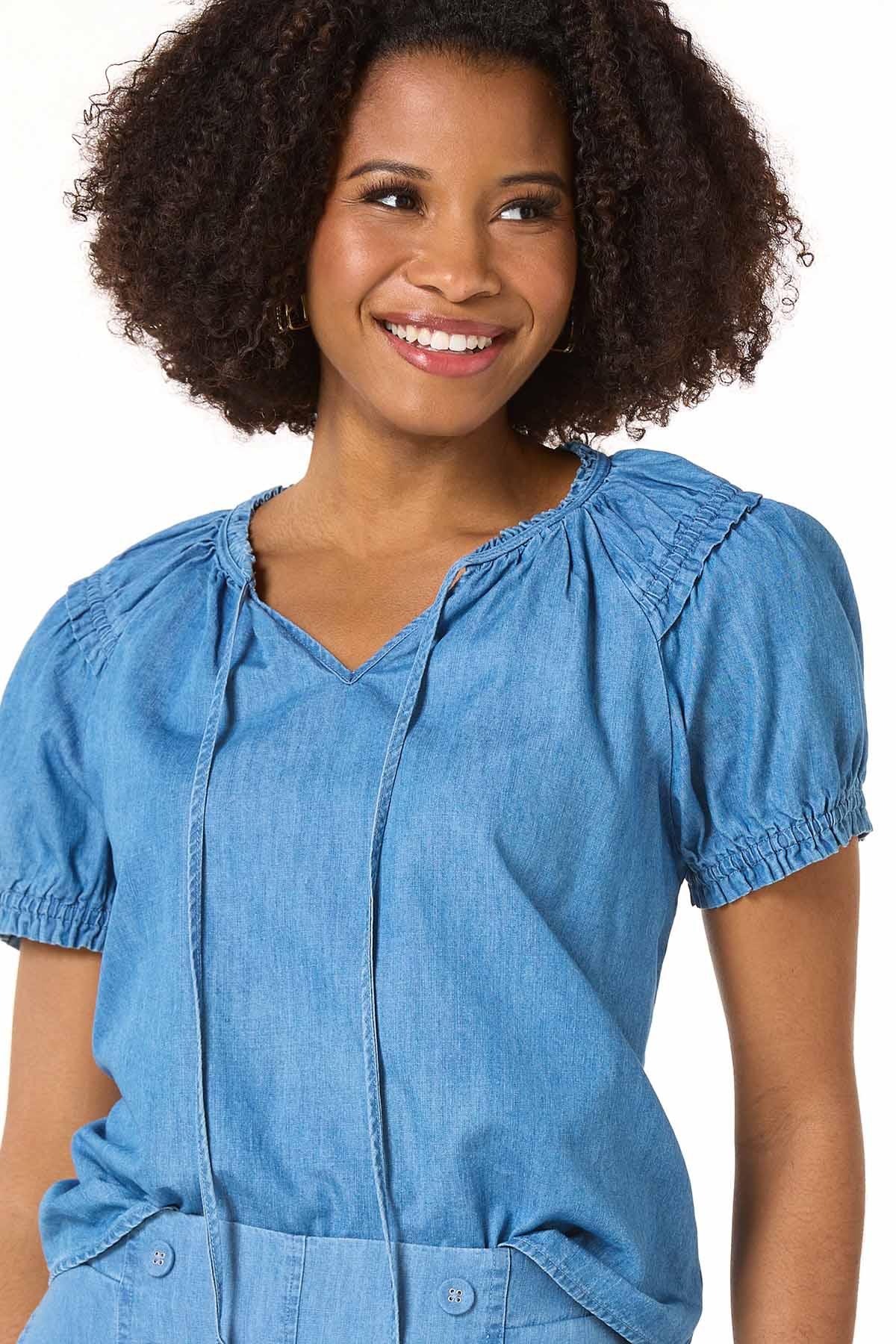 Cato Fashions | Cato Tie Chambray Top
