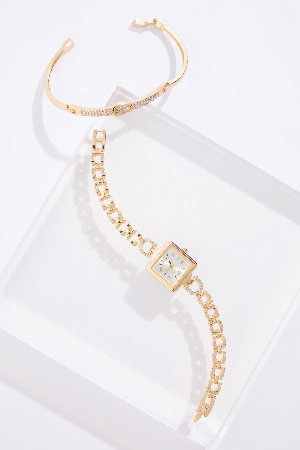 Cato Fashions | Cato Gold Rhinestone Square Watch And  display picture 1
