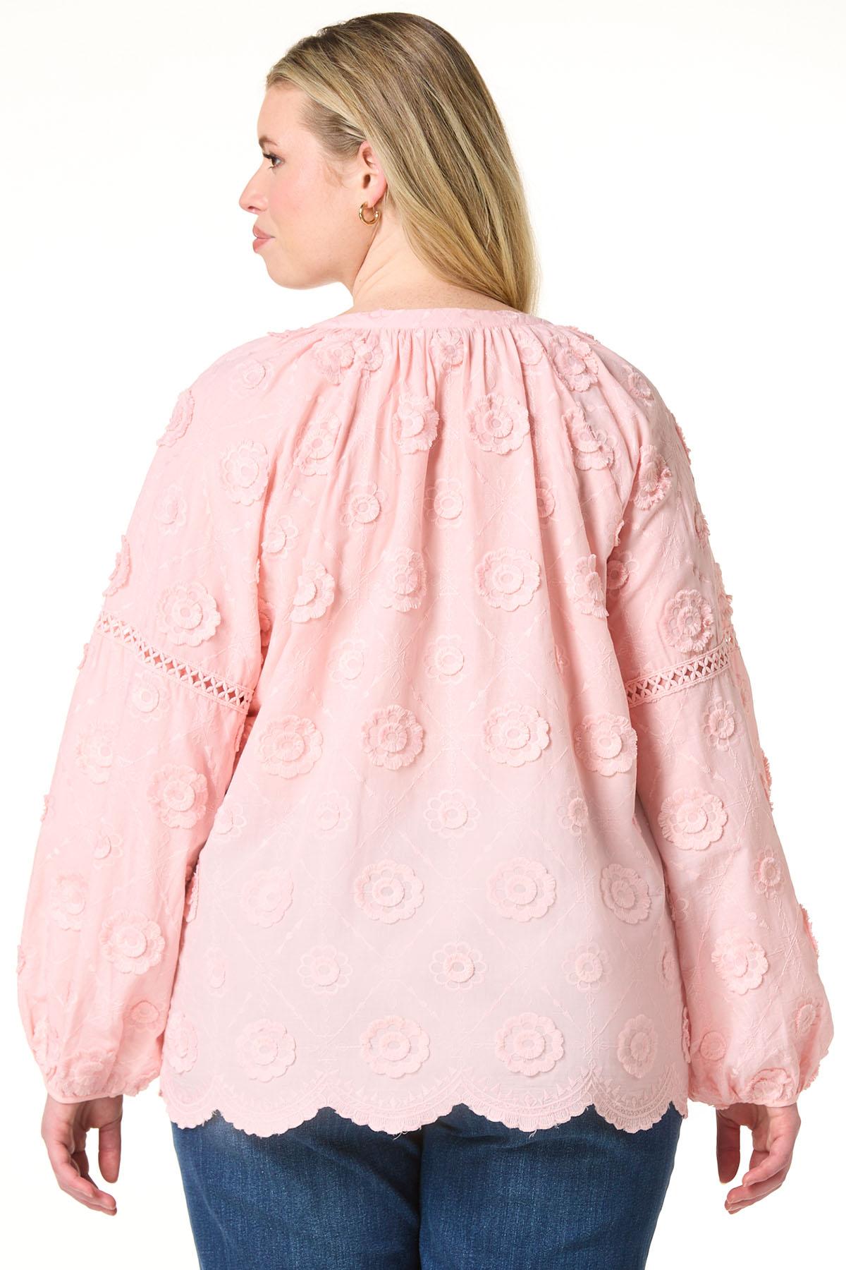 Cato Fashions | Cato Plus Size Pink 3D Floral Pullover Top