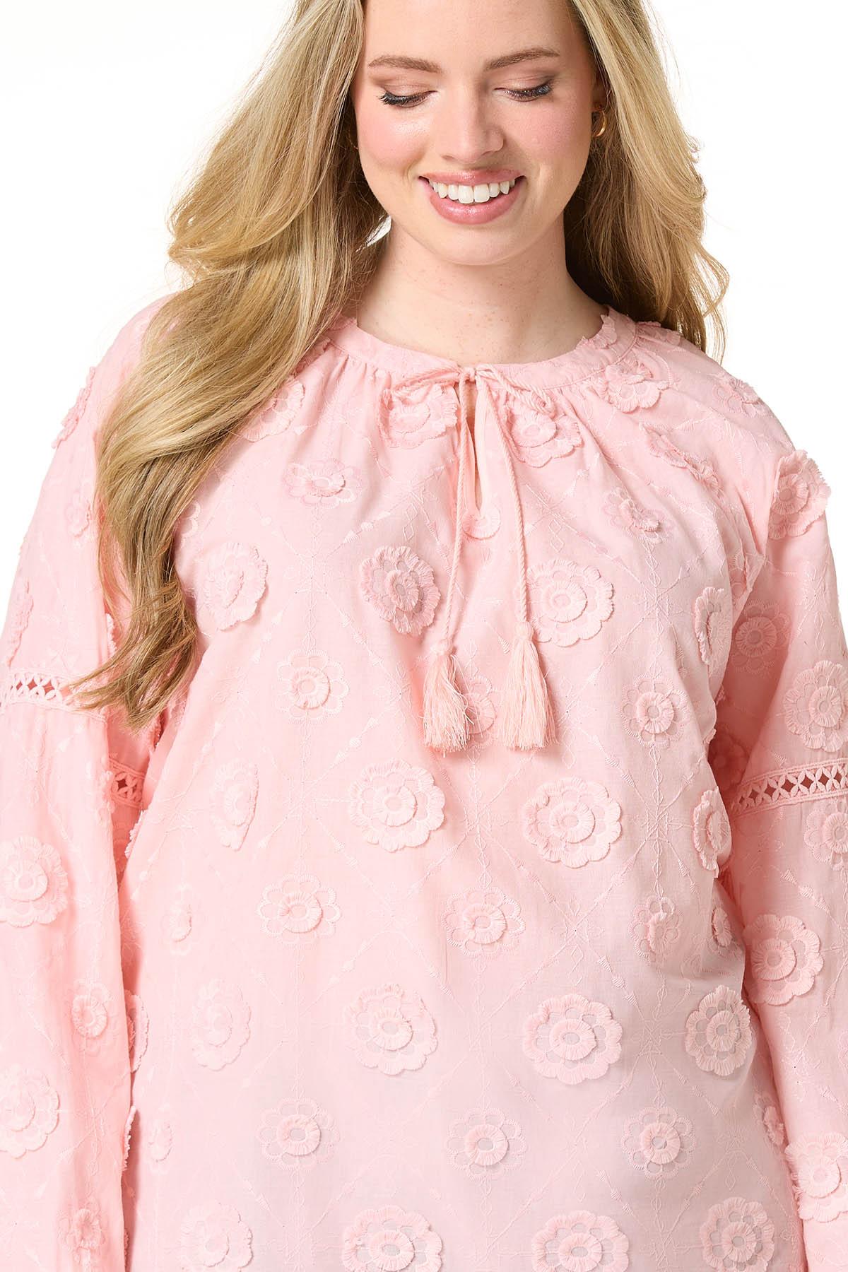 Cato Fashions | Cato Plus Size Pink 3D Floral Pullover Top