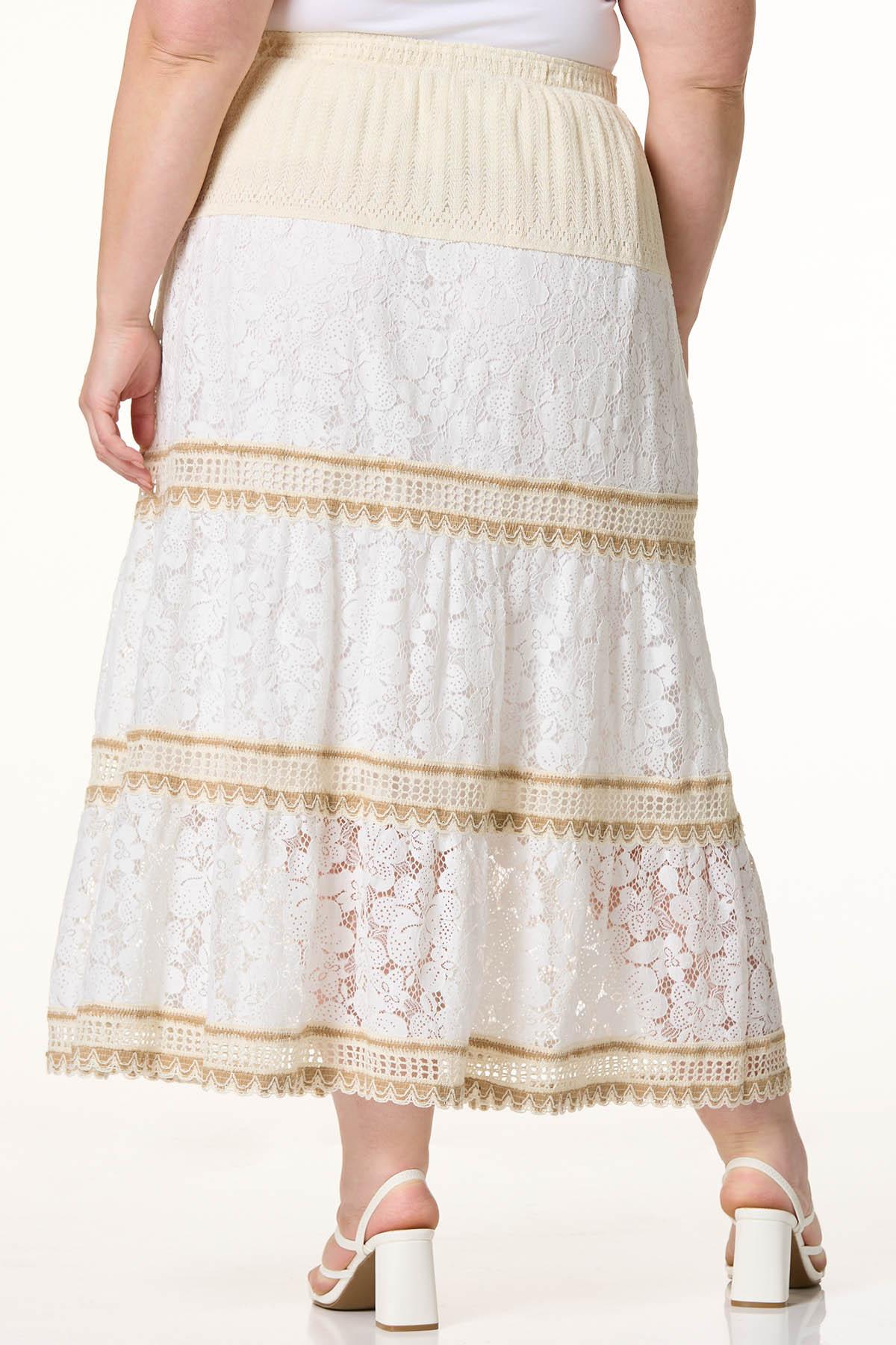 Cato Fashions | Cato Plus Size Tiered Lace Crochet Skirt