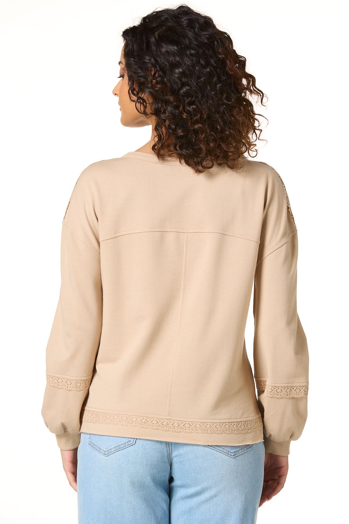 Cato Fashions | Cato Lace Trim Sweatshirt
