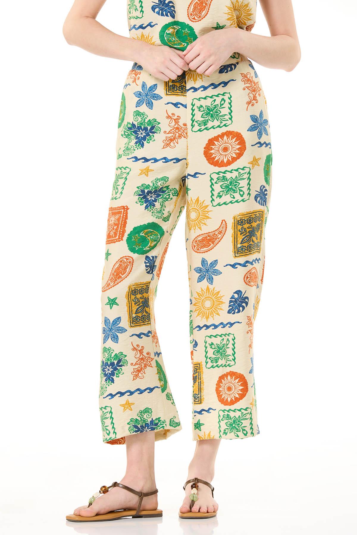 Cato Fashions | Cato Cropped Tropical Stamp Pants