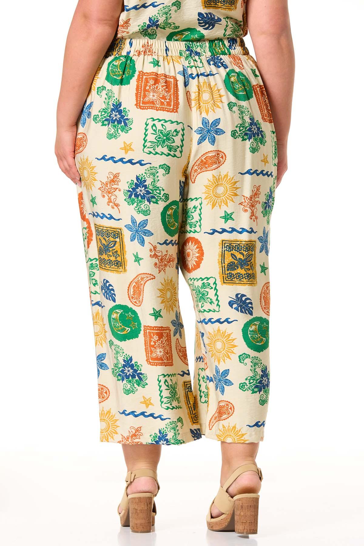 Cato Fashions | Cato Plus Size Cropped Tropical Stamp Pants