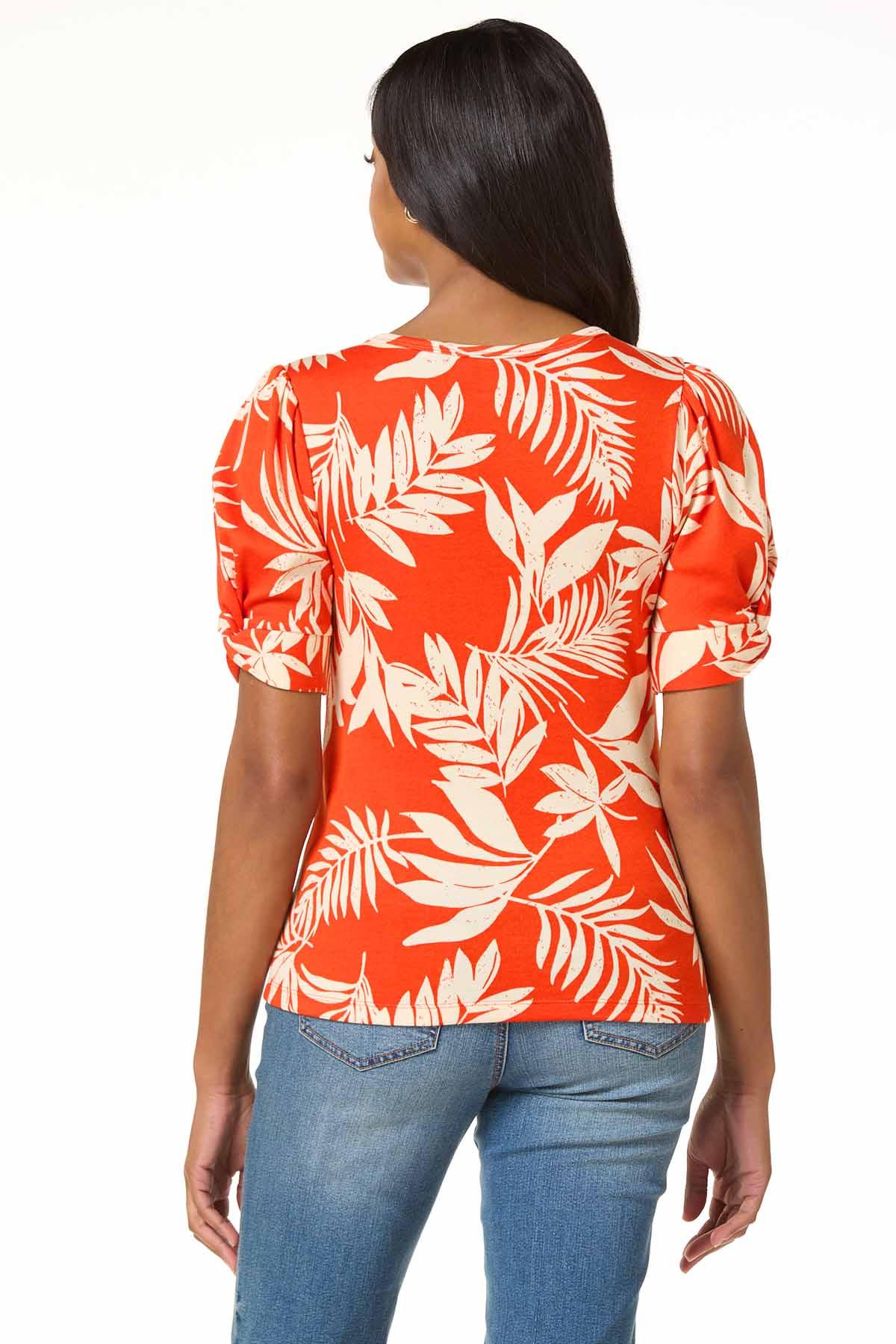 トップス haag Cato Fashions | Cato Tropical Twisted Sleeve Top